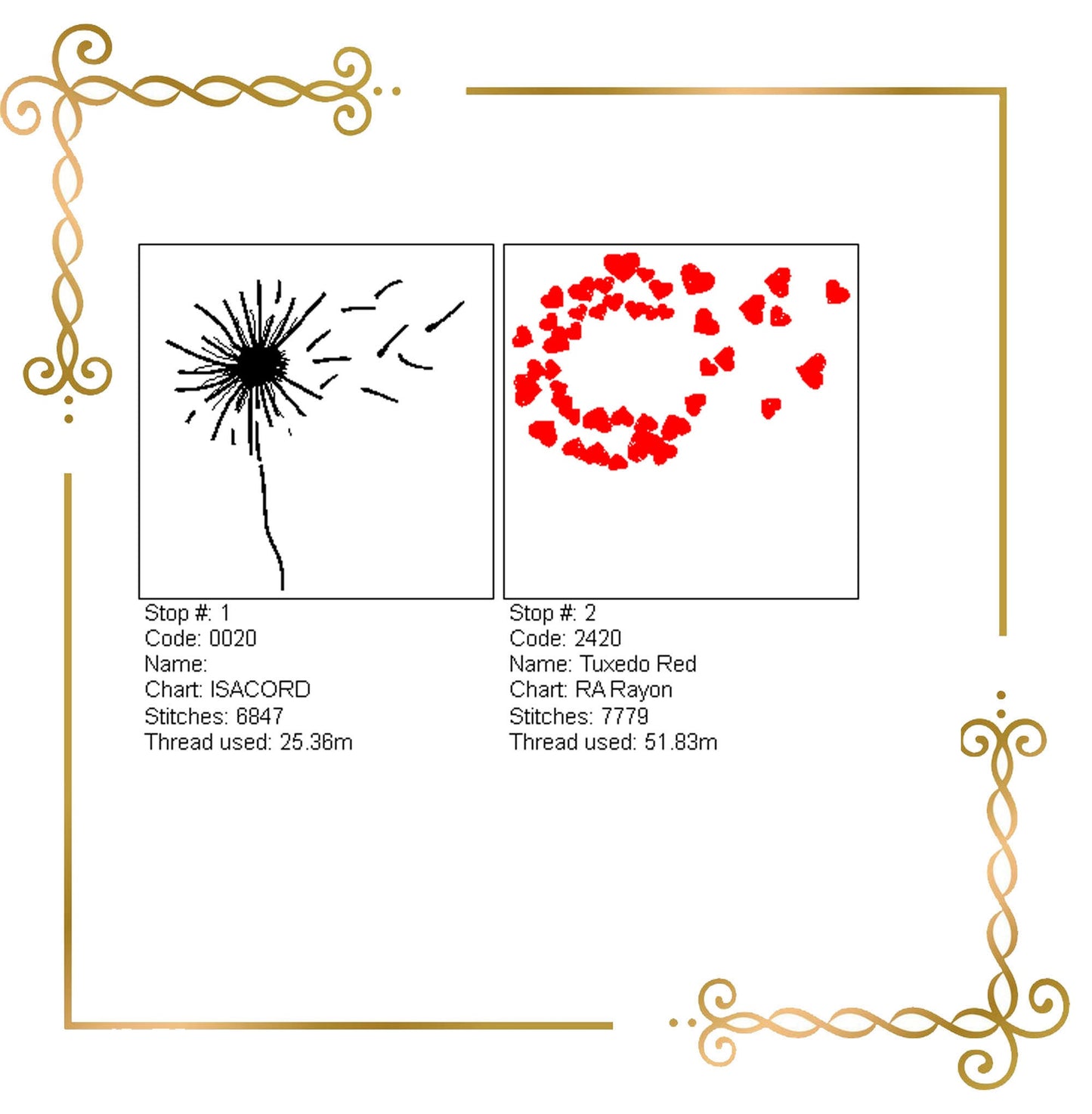 Gift Design Valentines Day Heart Flower Dandelion Love Embroidery Design