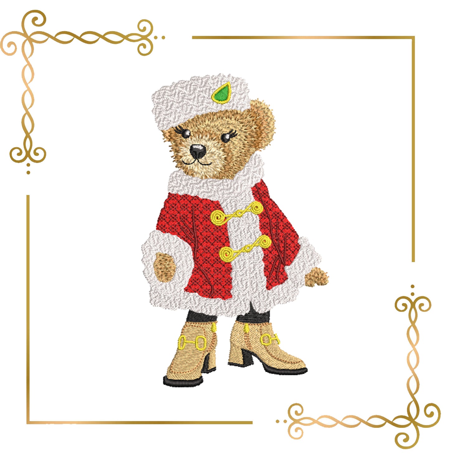Teddy Bear Super Fashion- Ralph Lauren - cartoon character - embroidery design digital