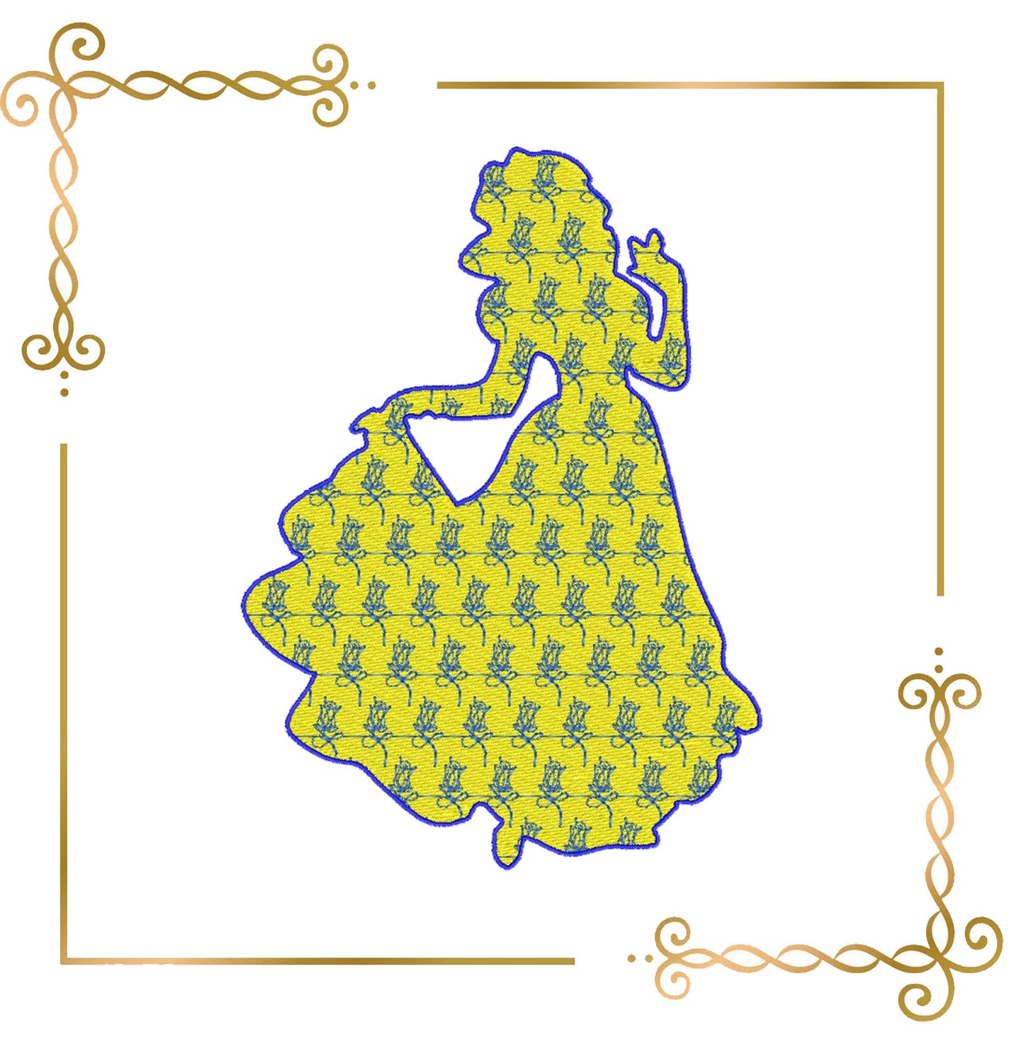 Princess Disney Characters silhouettes SET 9 Princesses machine embroidery design