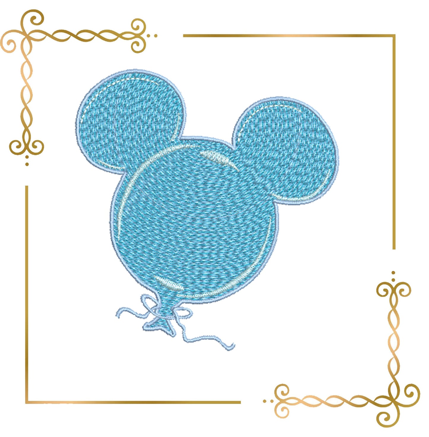 Gift design Mickey Mouse Head Balloons embroidery design