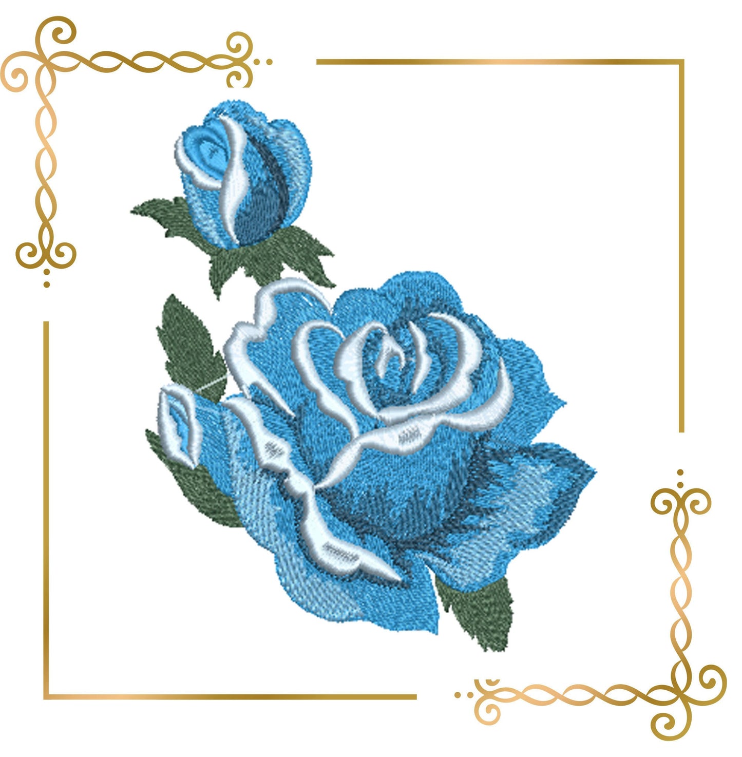 Blumen Rosenstrauß SET Stickmuster zum direkten Download.
