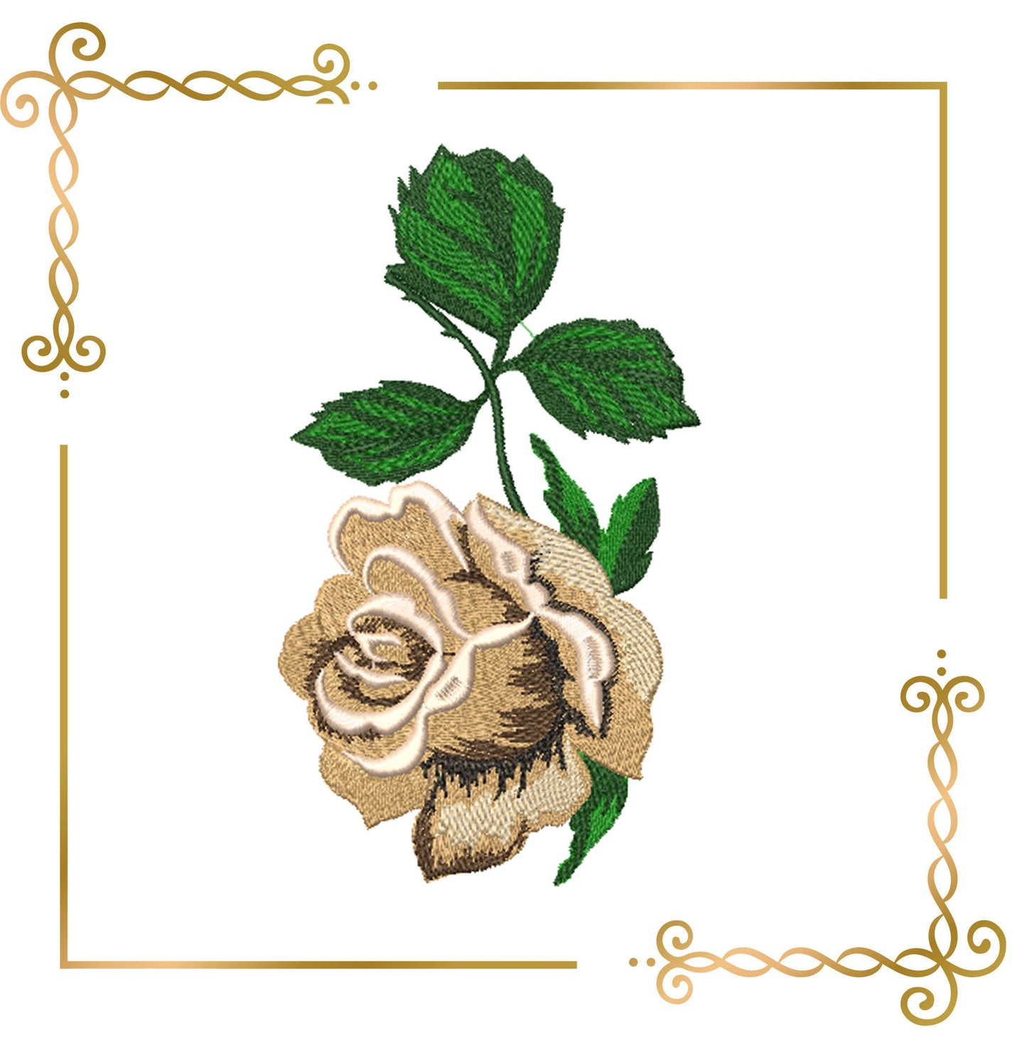 Blumen Rosenstrauß SET Stickmuster zum direkten Download.