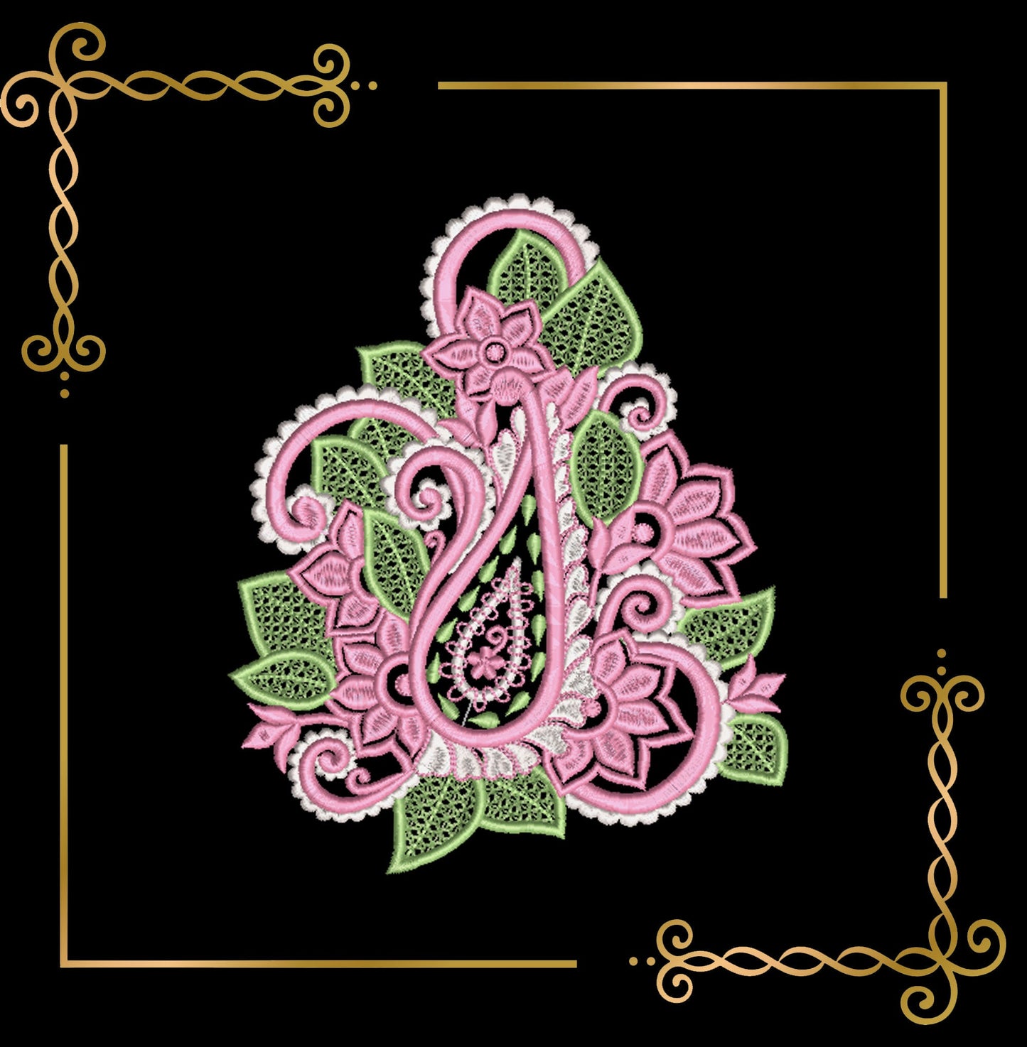 Spitzen und Verzierungen Belgienspitze Stickmuster zum direkten Download.