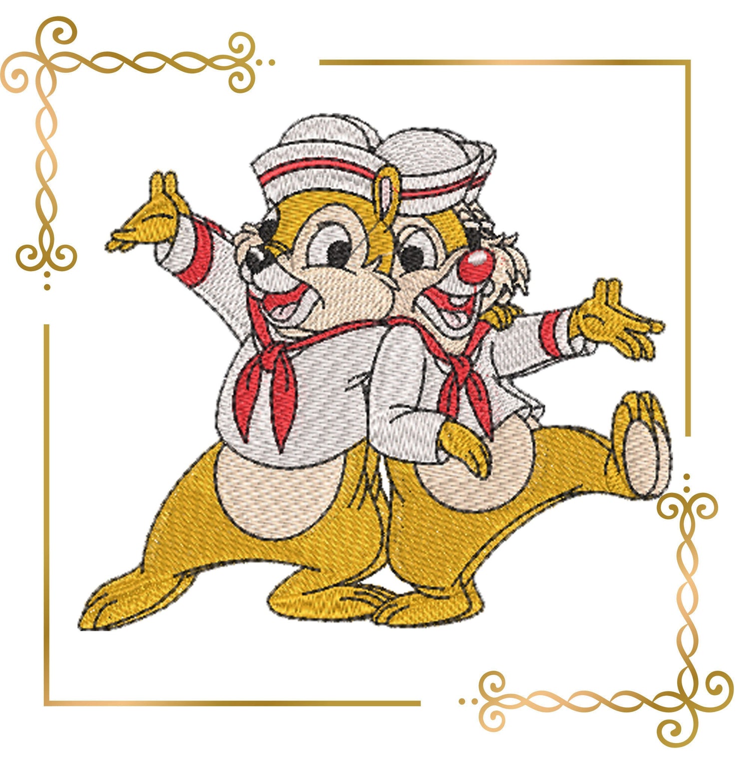 Characters and Cartoon Disney Chip and Dale embroidery design