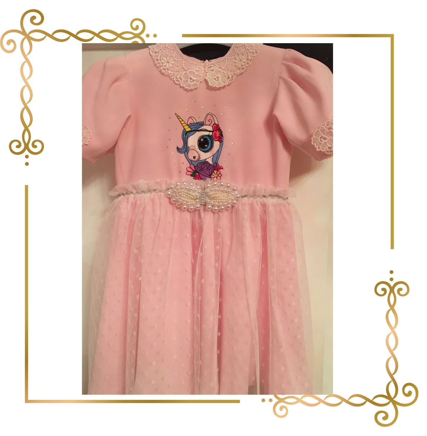 unicorn with a flower  embroidery design to the direct download.