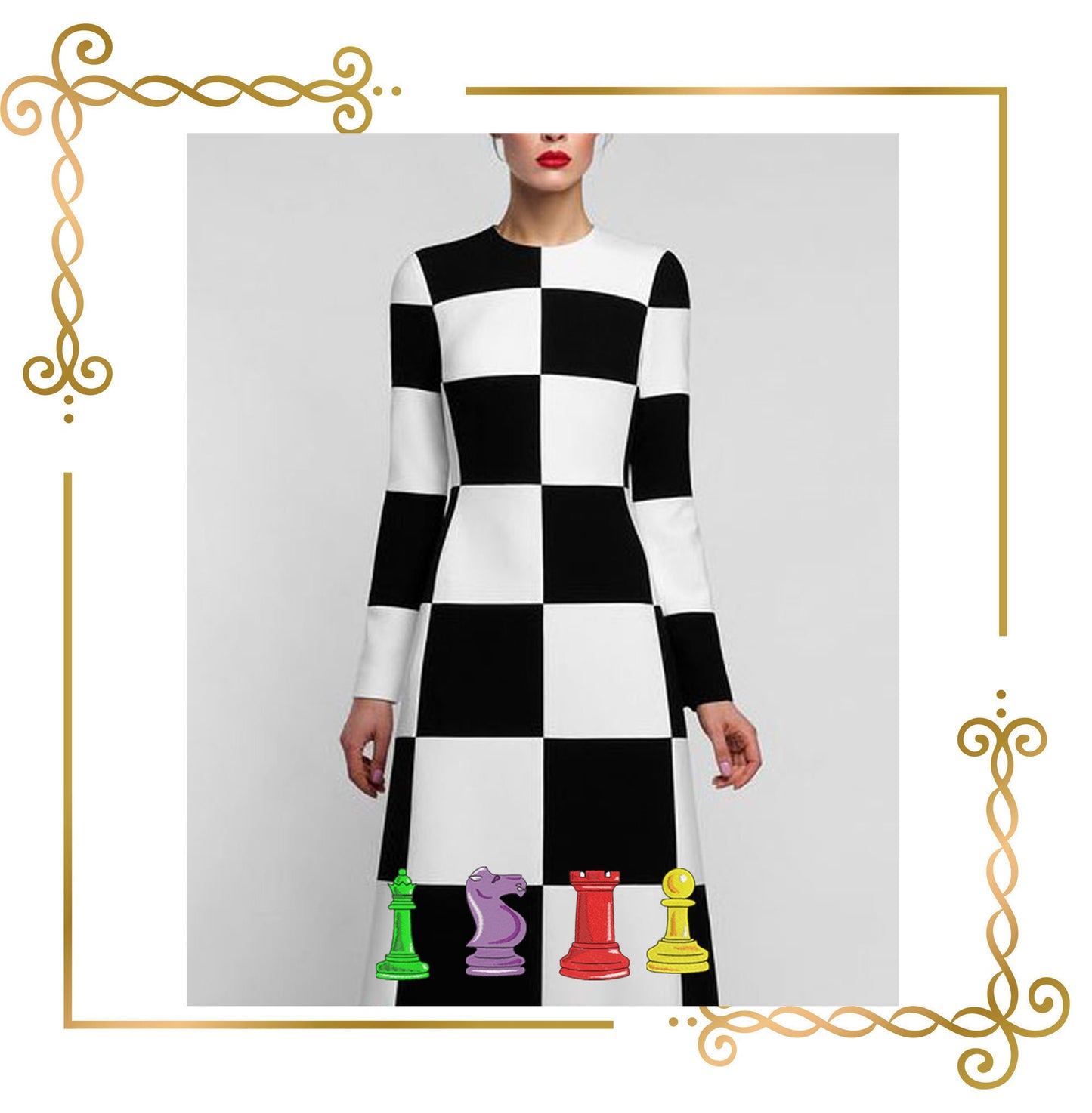 Figuren Schach SET 6 St. Stickmuster zum direkten Download.