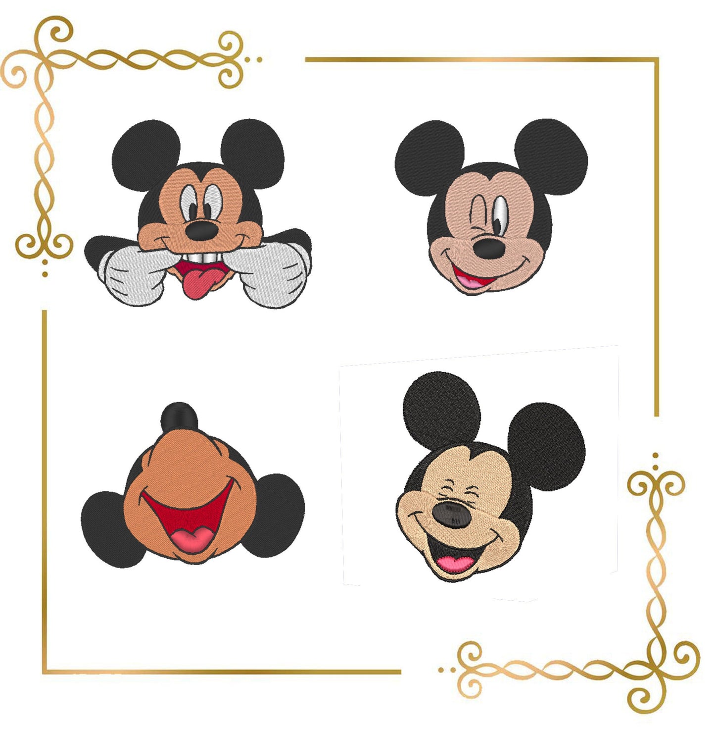 Gift design Mouse Emotions Parody Fantasy embroidery design SET 4 St.