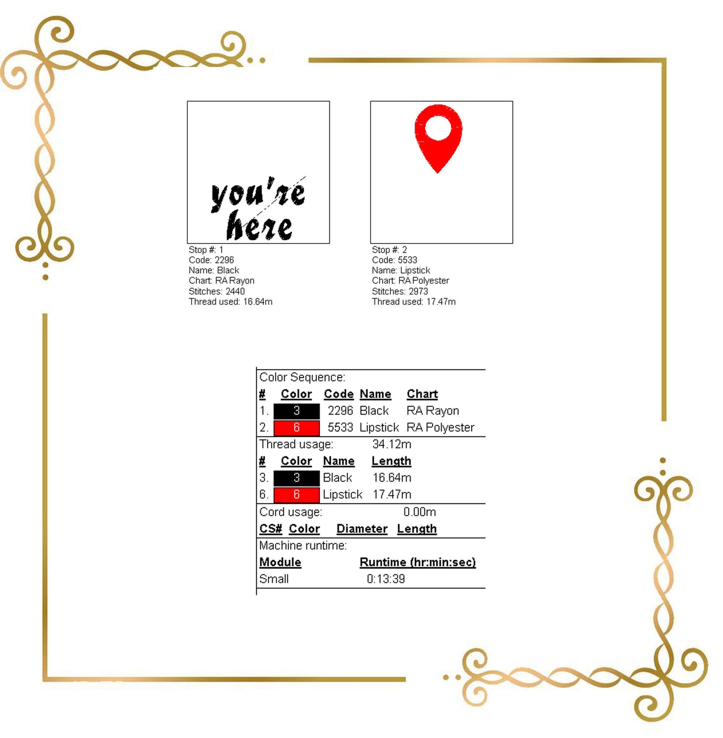 T-Shirt Schriftzug Sie befinden sich hier Stickmuster zum direkten Download.