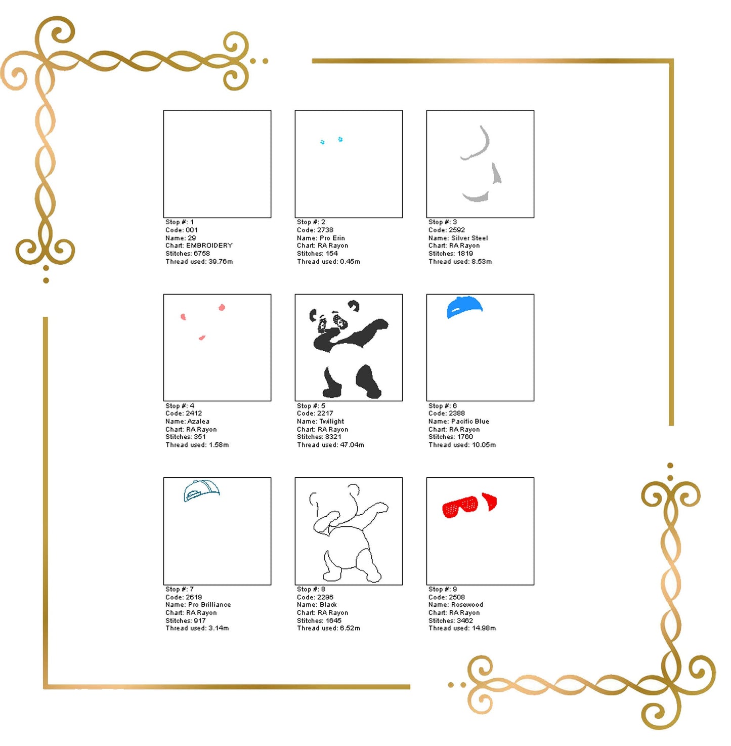 Zeichentrickfiguren Panda Rapper Stickmuster zum direkten Download Geschenk für Kind