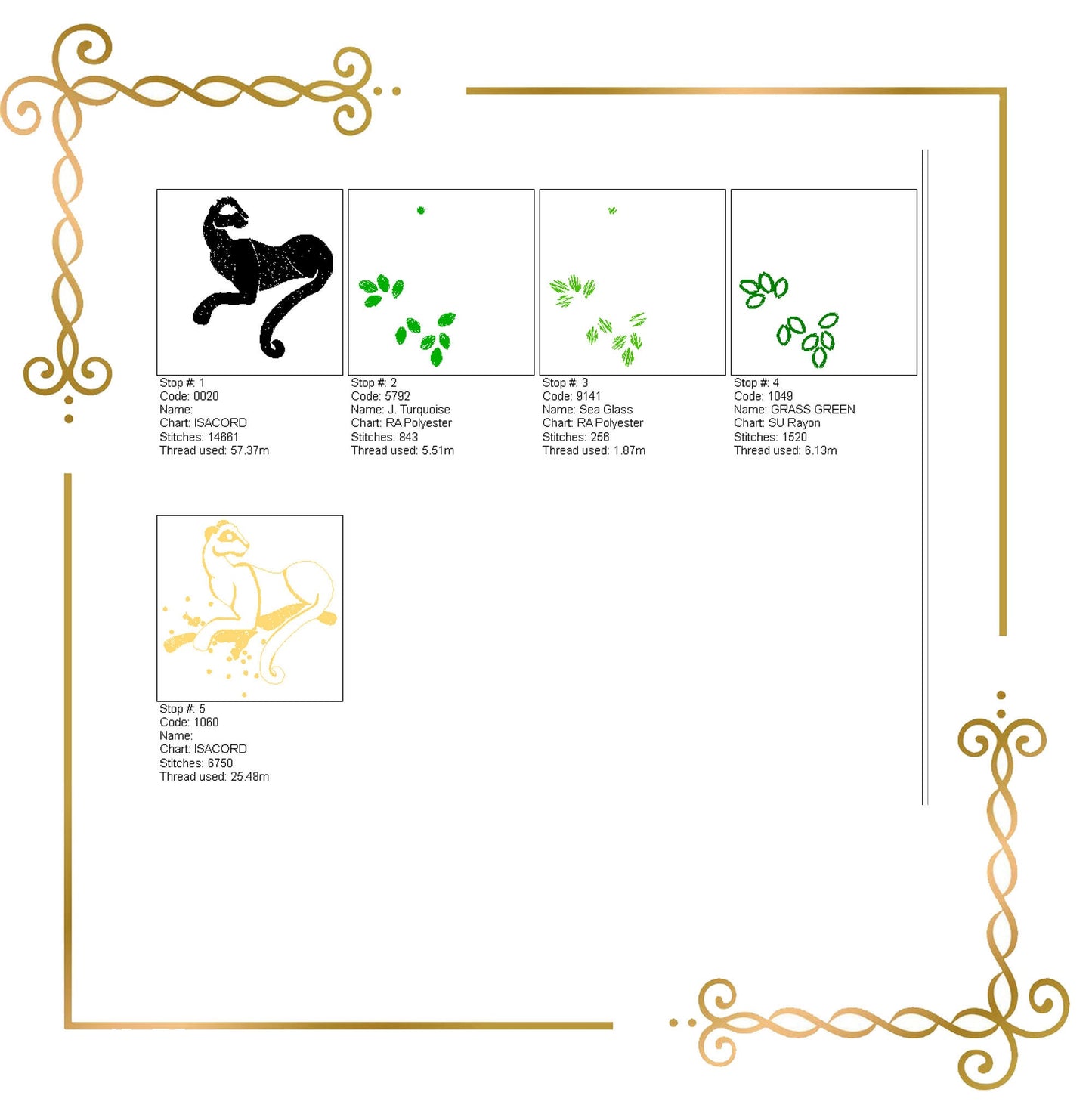 Schmuck Panther Brosche mit Smaragden Brosche Schmuck Stickmuster zum direkten Download.