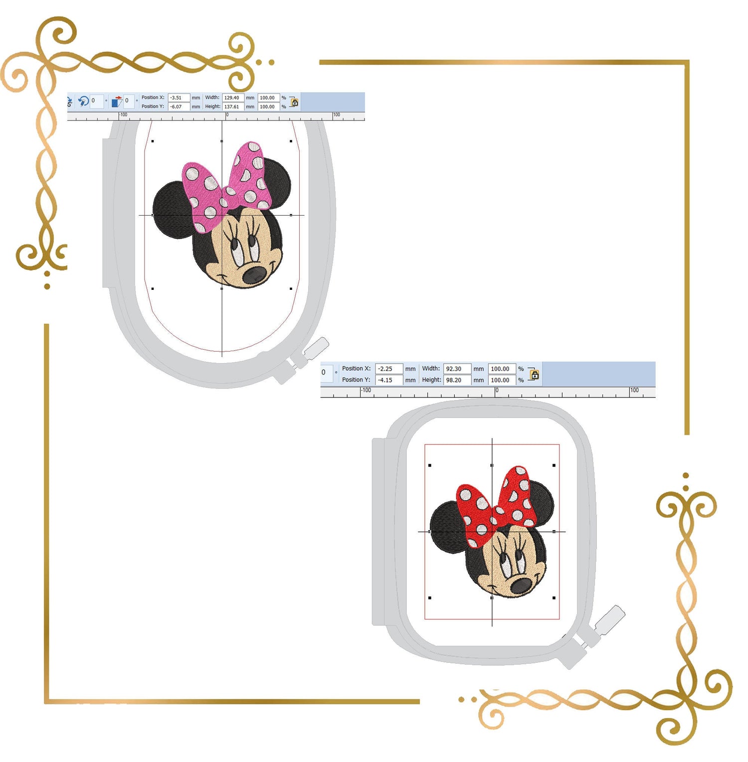 Minnie Mouse head bag balloons bow accessories embroidery design