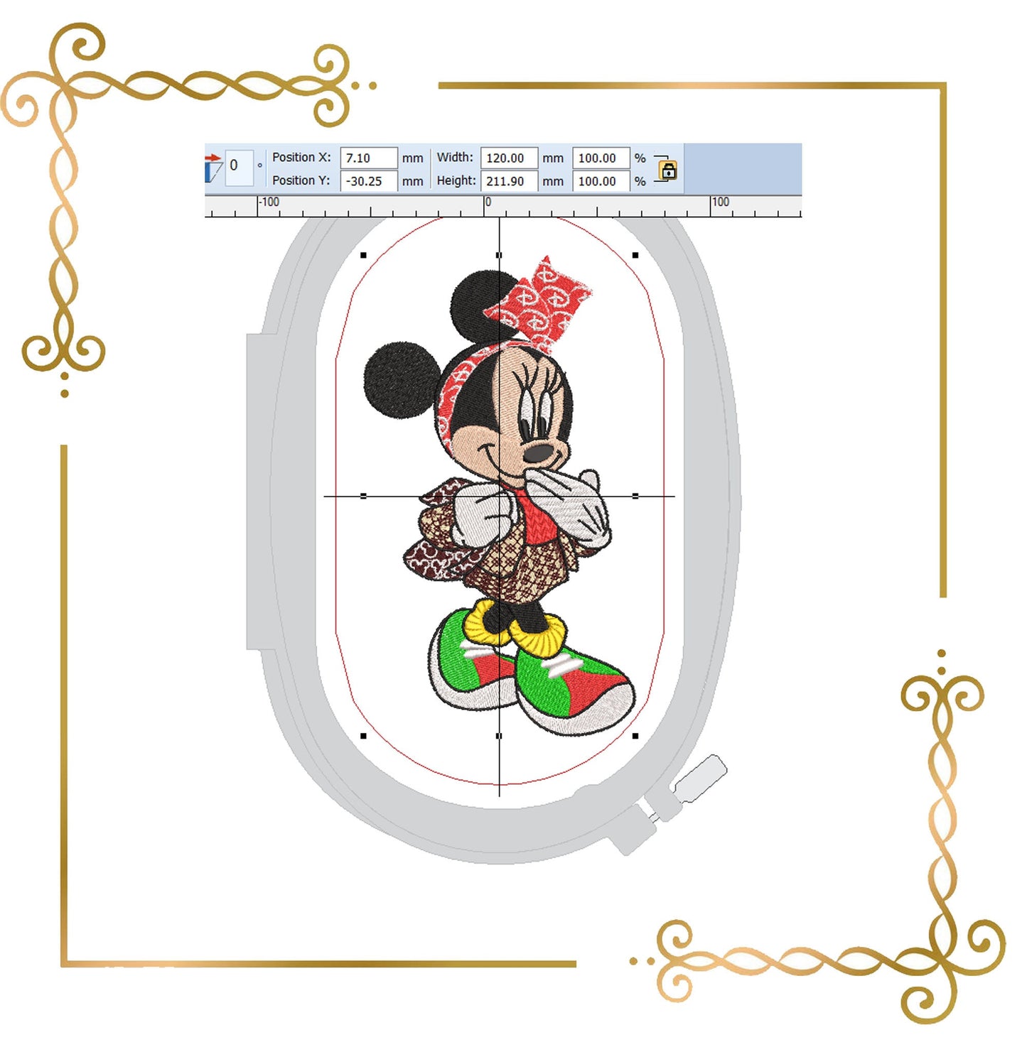 Mouse in sneakers 2 Sizes  Fantasy parody embroidery design to the direct download.