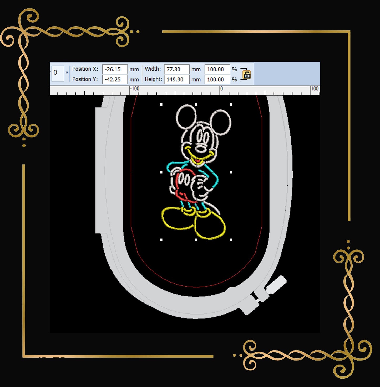 Gift design Mouse Neonembroidery design to the direct download.