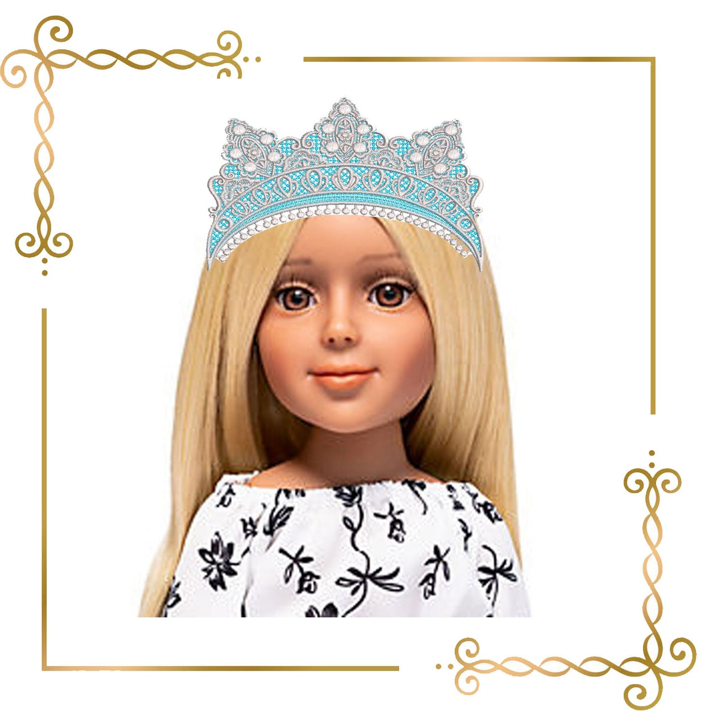 Princess Elsa Crown Tiara Frozen Elsa Disney character princess costume machine embroidery design digital