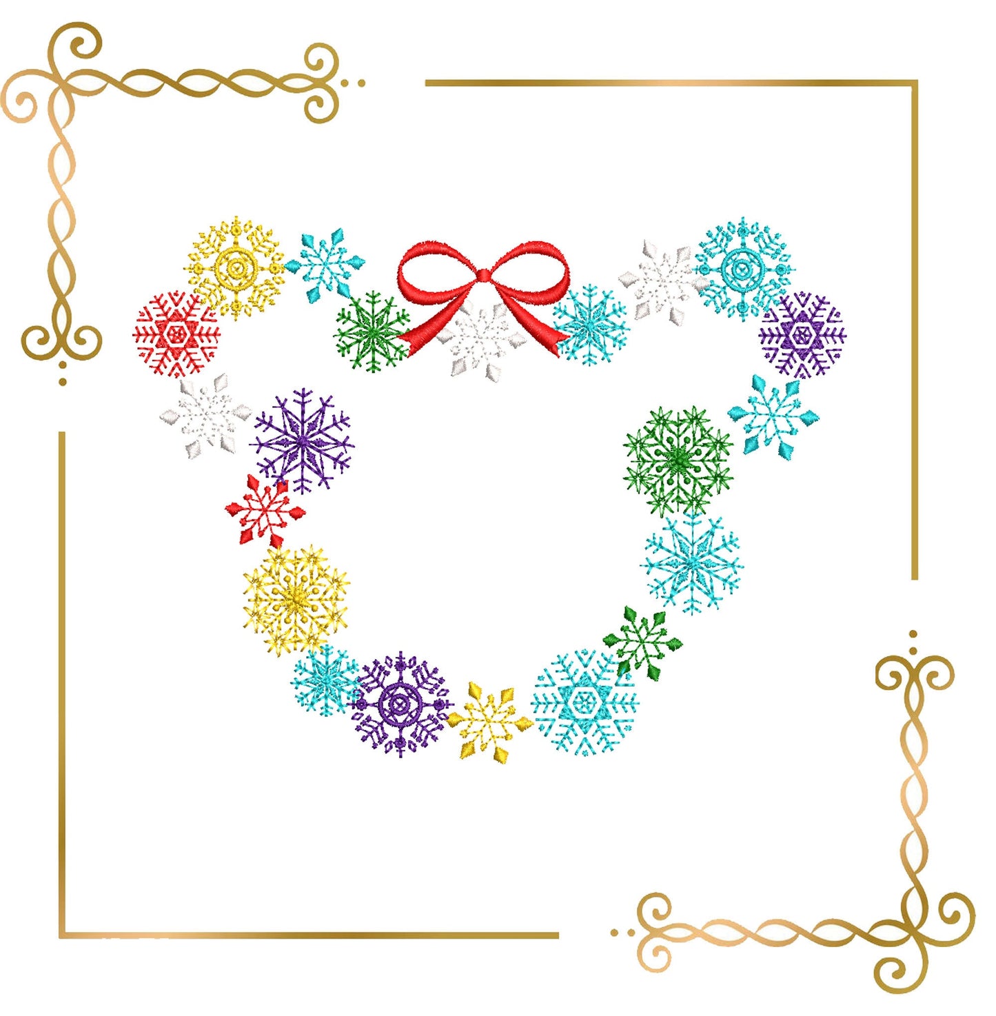 Gift design Mouse Christmas Snowflake embroidery design embroidery design to the direct download