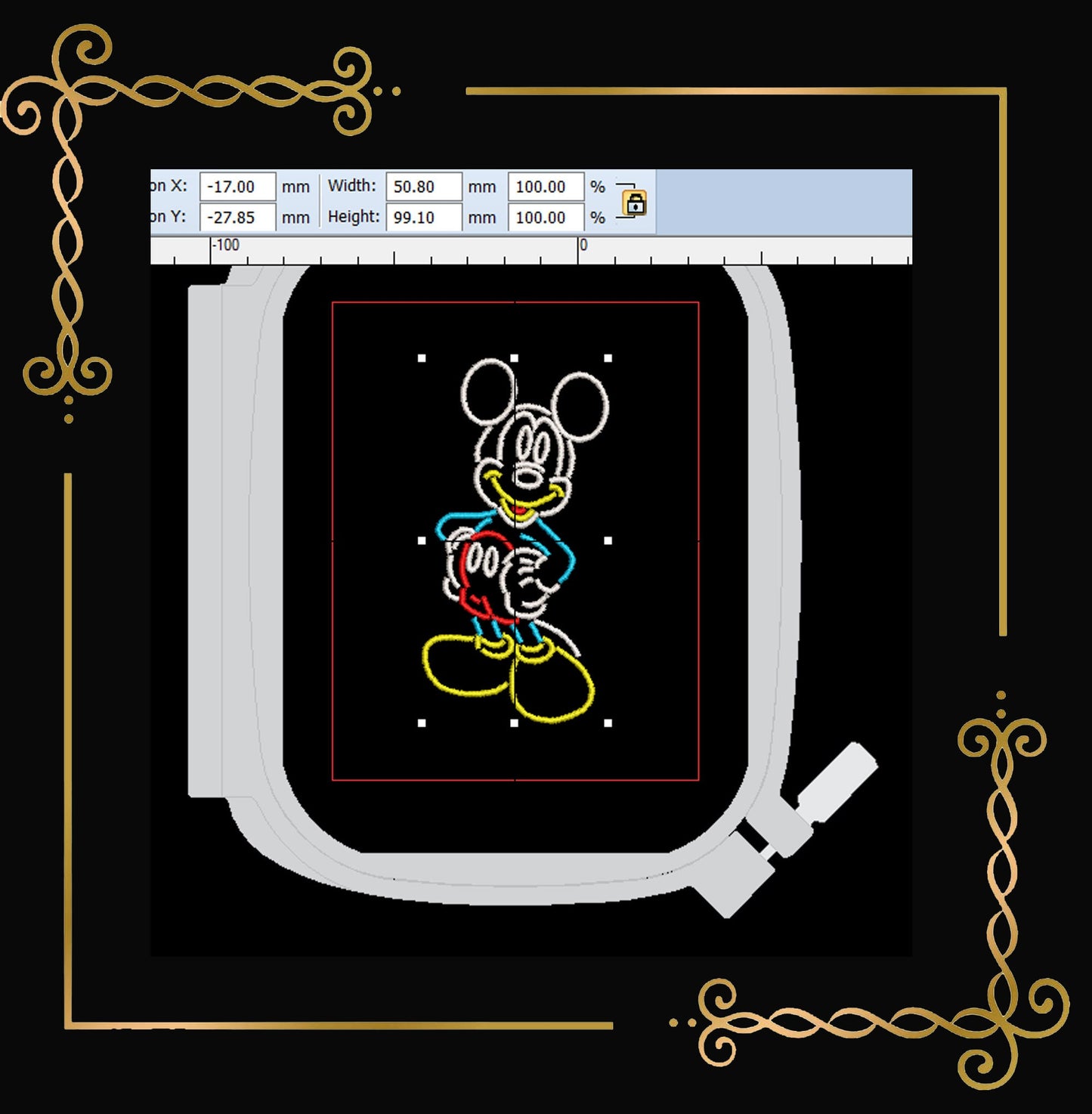 Gift design Mouse Neonembroidery design to the direct download.