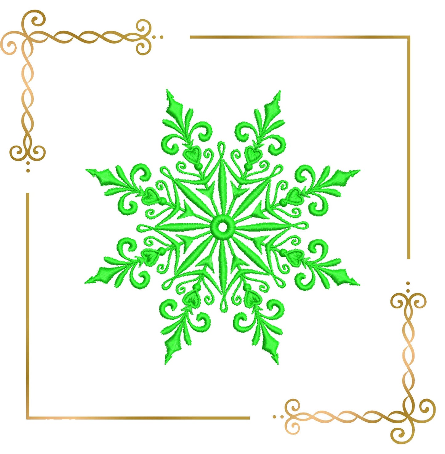 Stickmuster Weihnachtsschneeflocke 2 Größen zum direkten Download