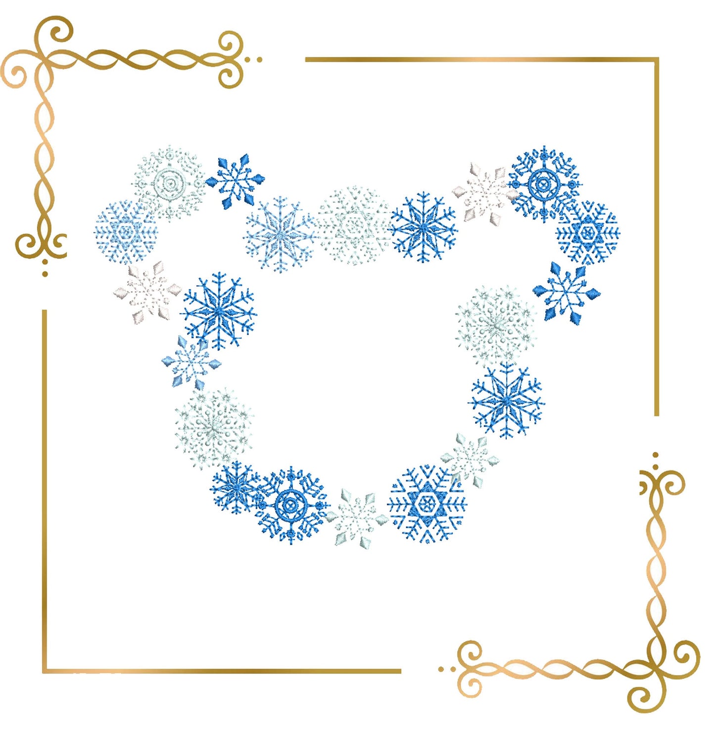 Gift design Mouse Christmas Snowflake embroidery design embroidery design to the direct download
