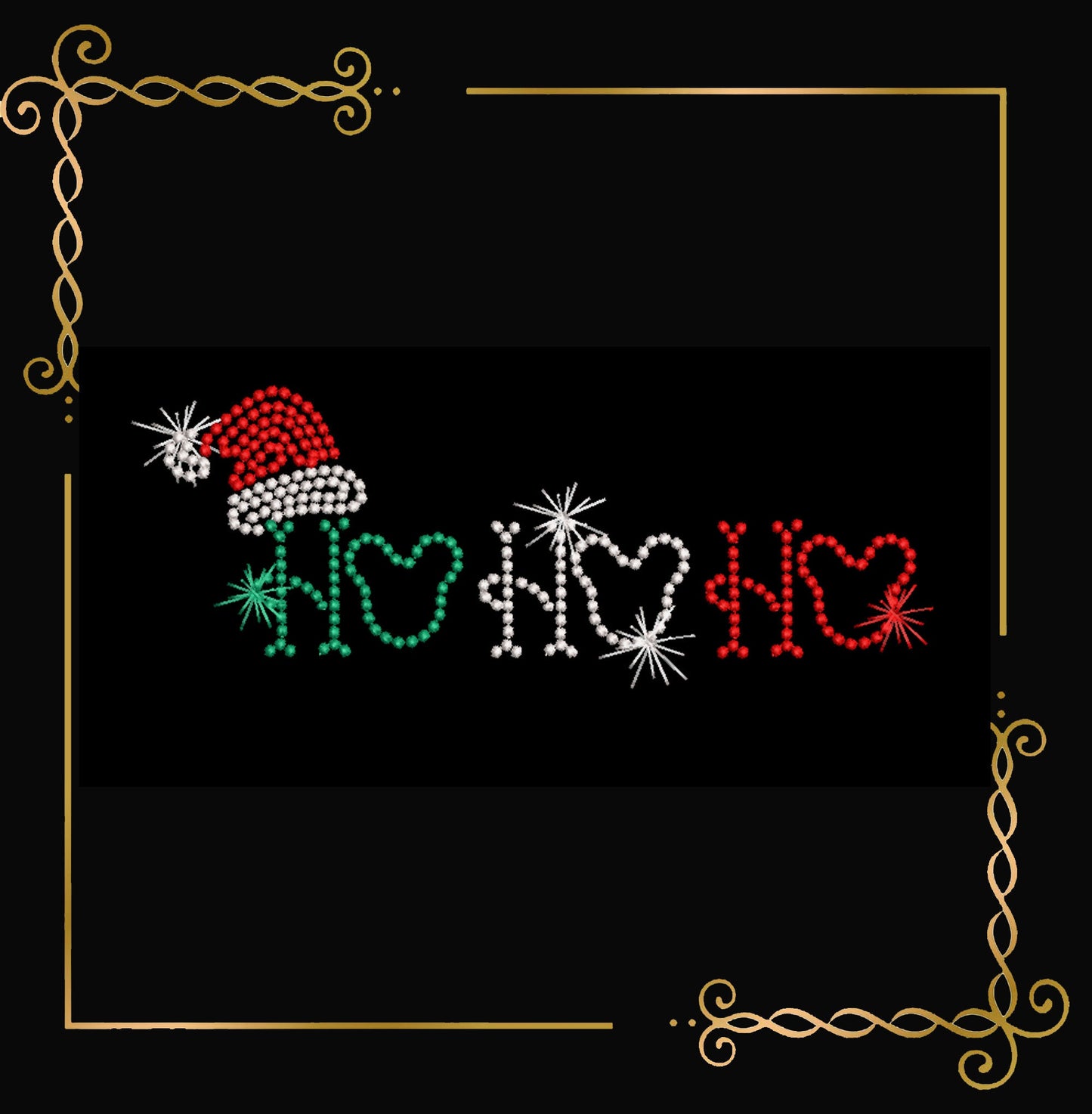 Weihnachten Ho Ho Ho Mauskopf Stickmuster Stickmuster