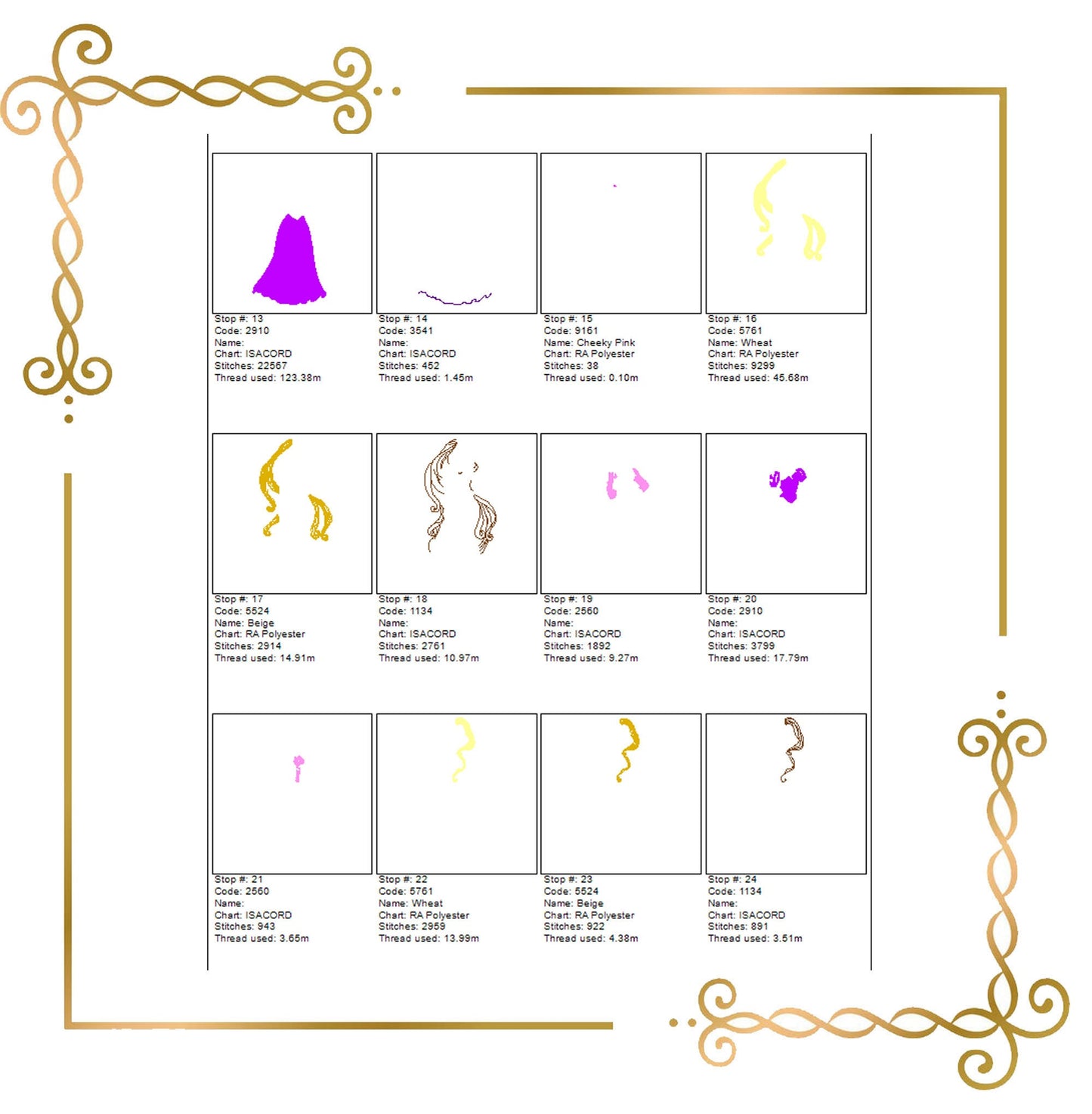 Princess Rapunzel Disney character in a pretty dress and Pascal the chameleon embroidery design to the direct download