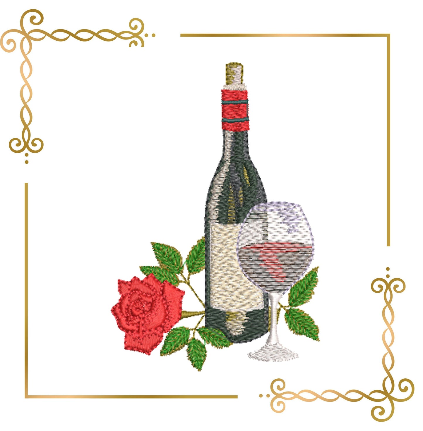 Gift design Rose Fougere Christmas Holiday embroidery design to the direct download.