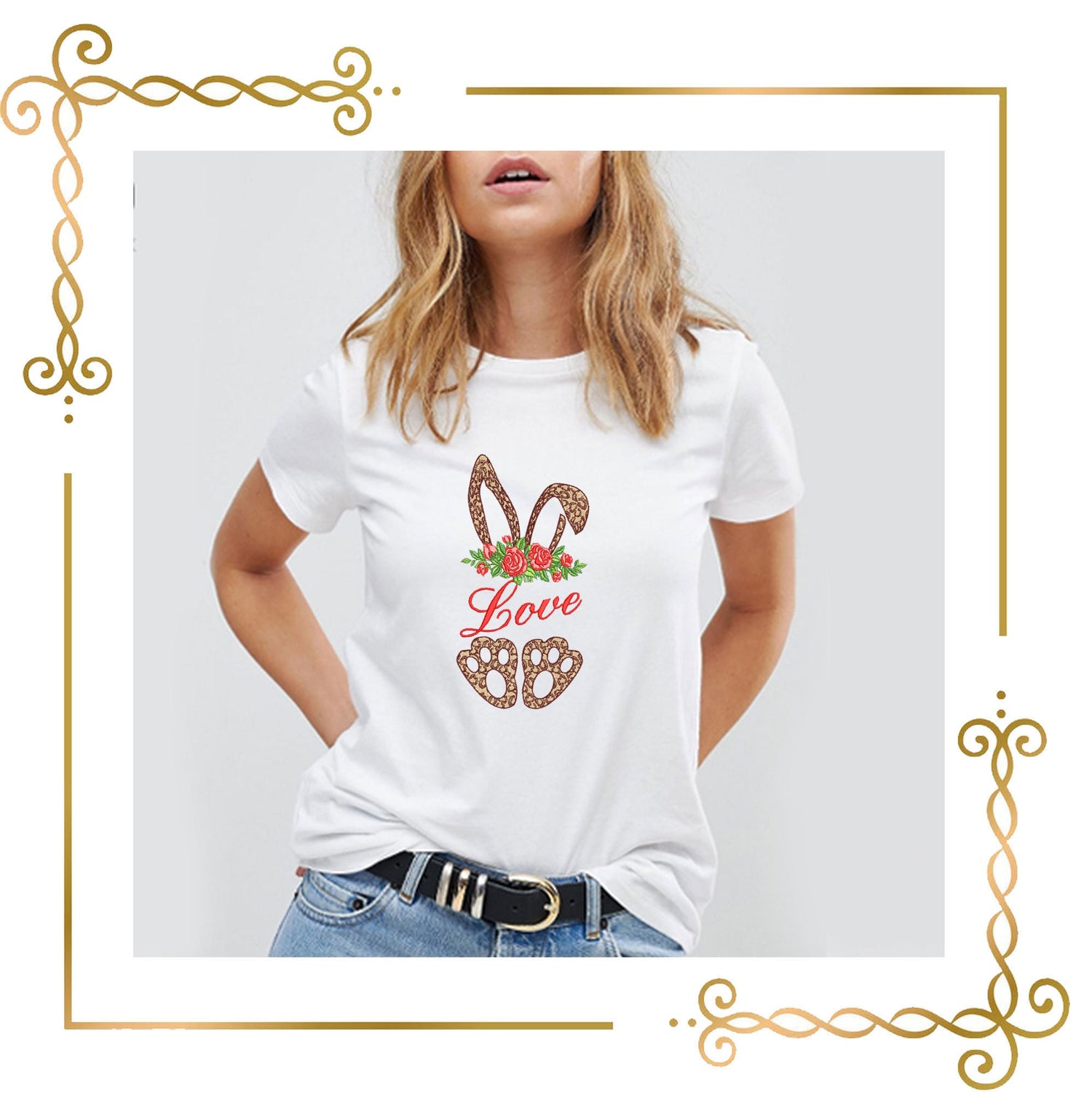 Valentines day bunny, love digital machine  embroidery design
