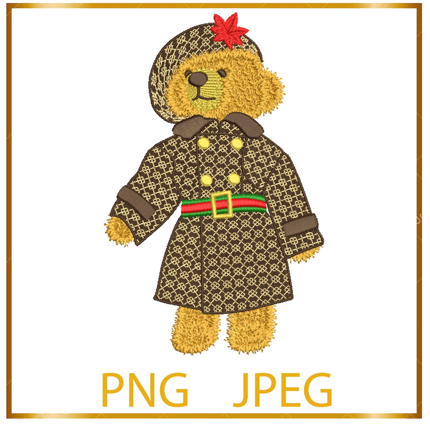 PNG oder JPG Dateien zum Ausdrucken, Super Fashion Teddybärjunges, Mädchen, zum direkten Download.