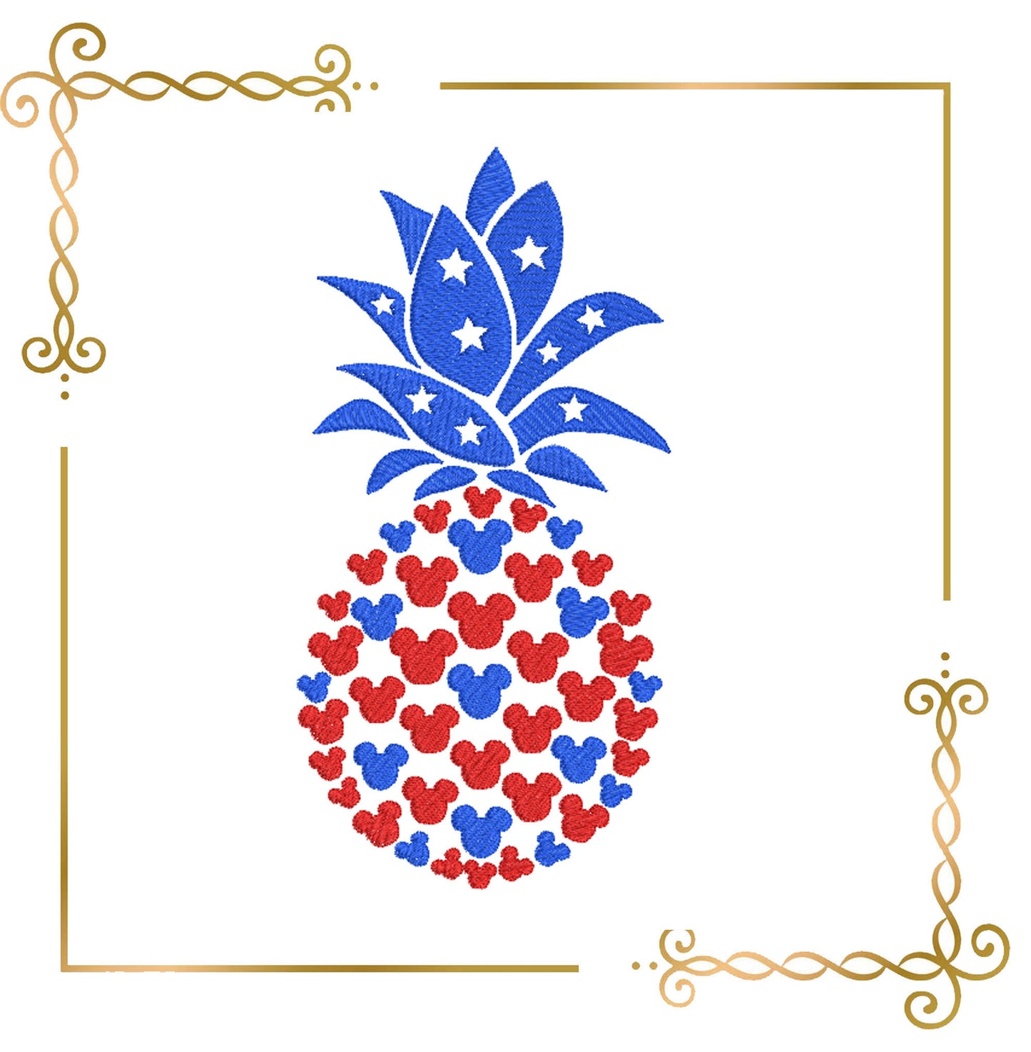 Gift design Mouse, Head, Parody, pineapple, mickey 2 Sizes embroidery zum direkten Download.