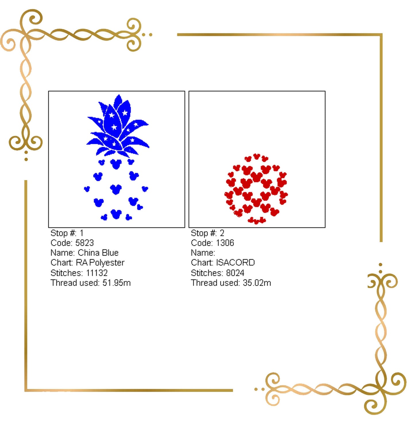 Gift design Mouse, Head, Parody, pineapple, mickey 2 Sizes embroidery zum direkten Download.