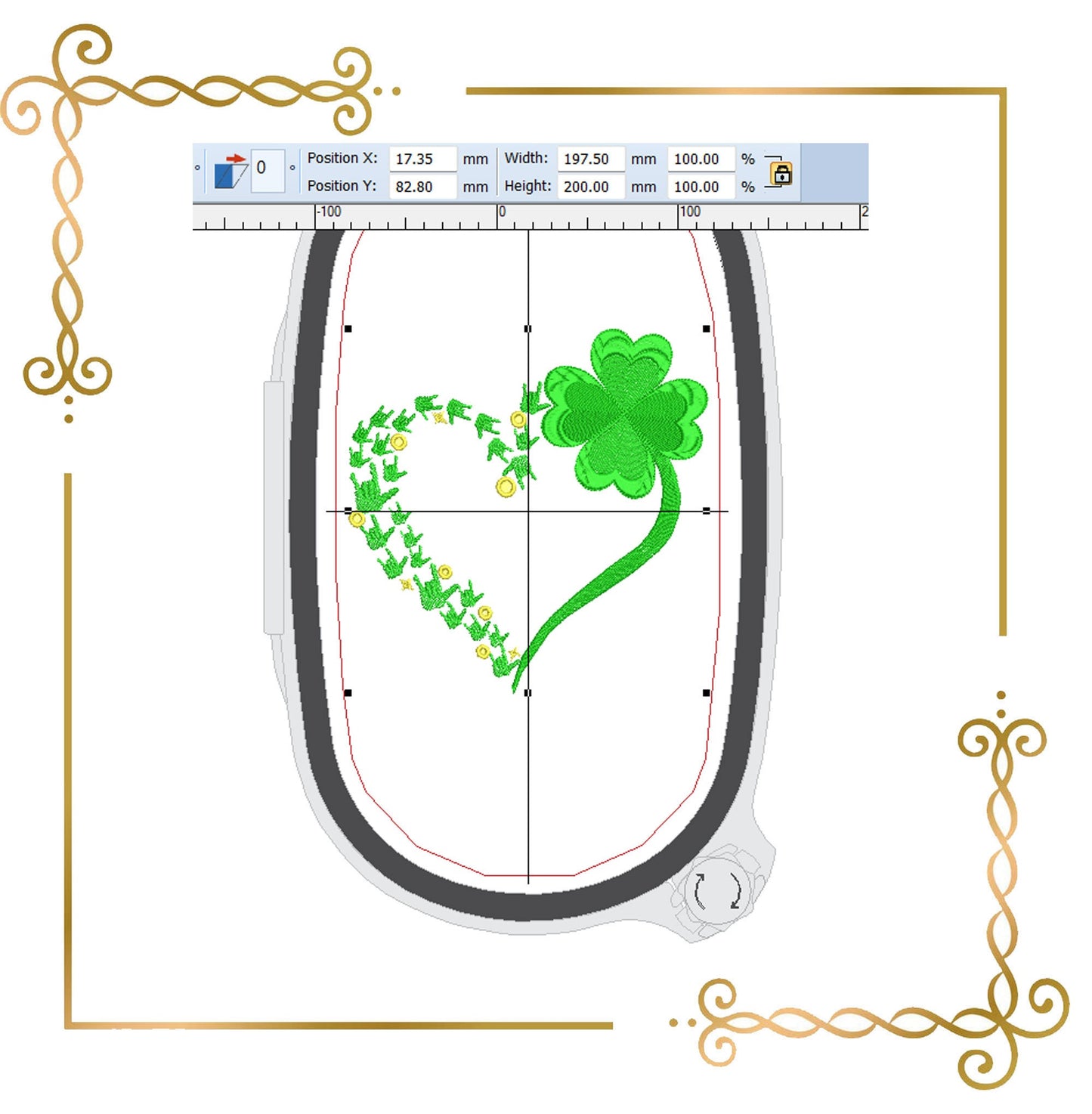 Gift design Sankt Patrick's day , Heart, 2 sizes parody embroidery design to the direct download.