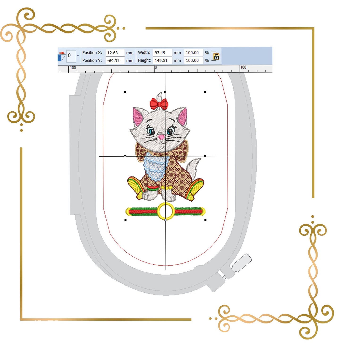 Gift design Kitty Super Fashion Kitty Marie, girl, cartoon character, Marie, embroidery design to the direct download.
