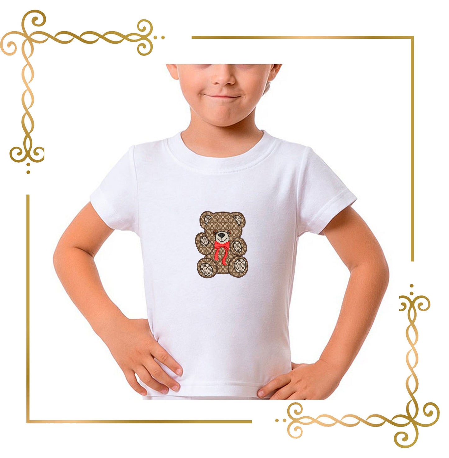 Teddybär Super Fashion Jungtier, Zeichentrickfigur, 2 Stickmuster-Varianten zum direkten Download.