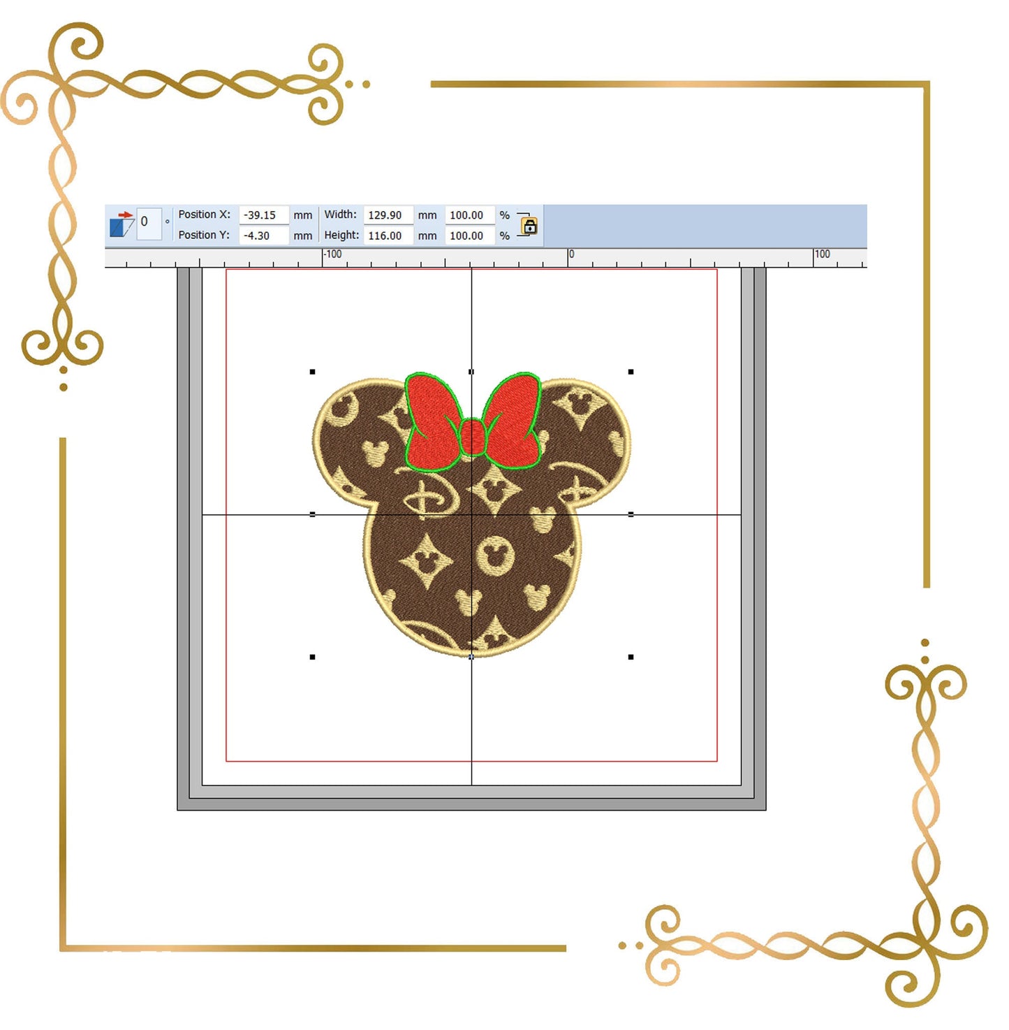 Minnie Mouse Head Disney embroidery design (Digital Pattern)