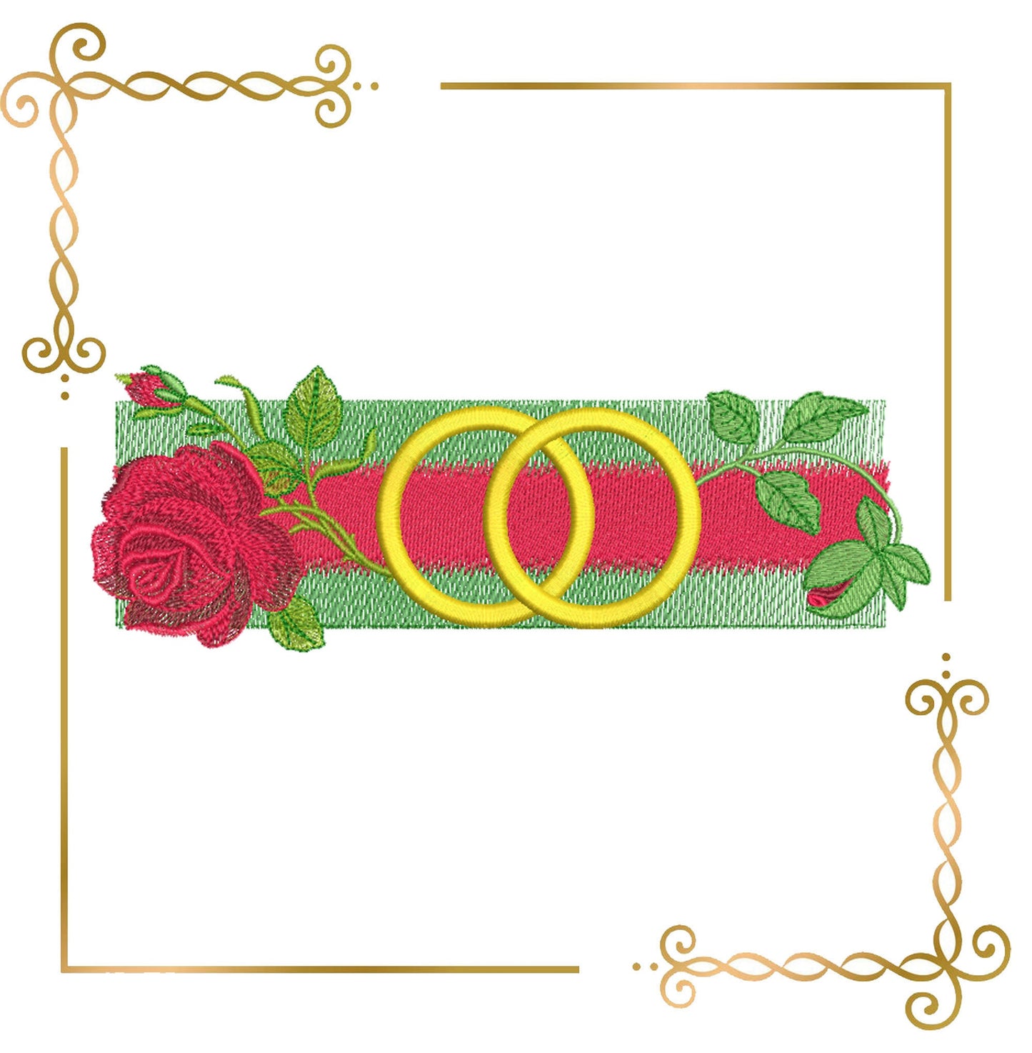 Blumen, Rose, Stickmuster zum direkten Download.