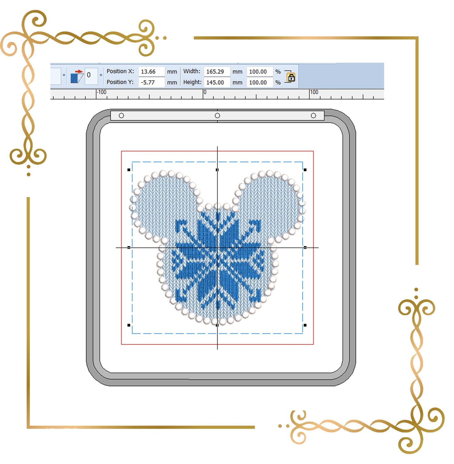 Gift design Mickey and Minnie Mouse  Knitted head in Norwegian pattern design embroidery
