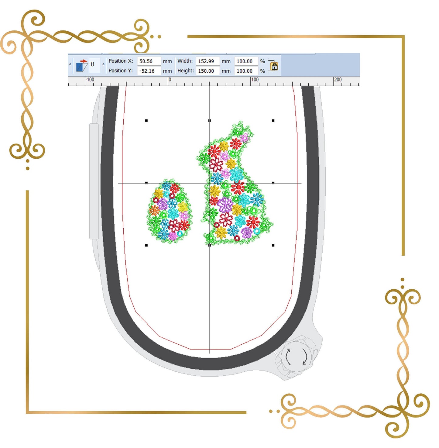 Free design Easter bunny egg Flowers machine embroidery design