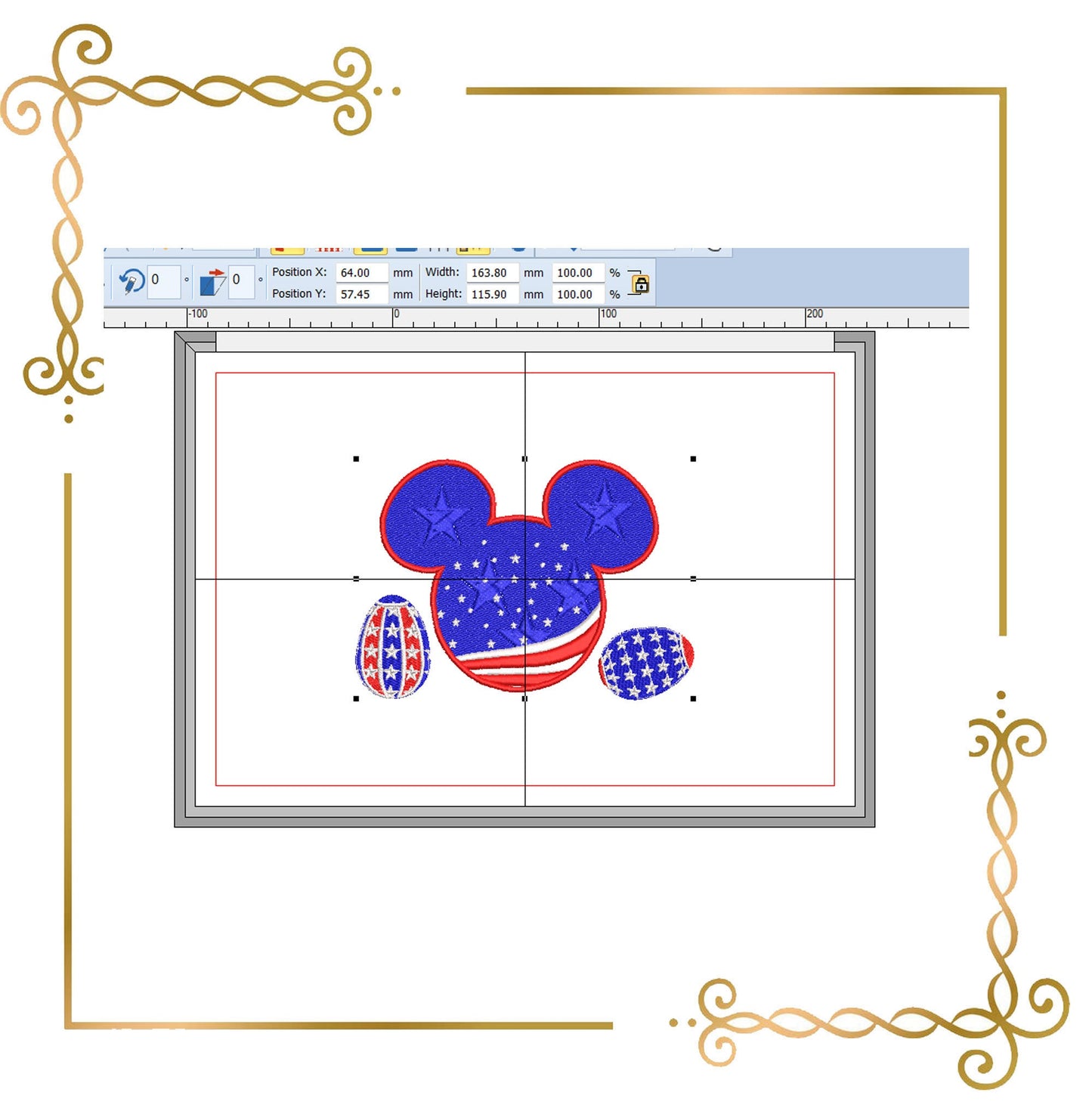 Free design Easter Mickey Mouse Head Eggs machine embroidery design