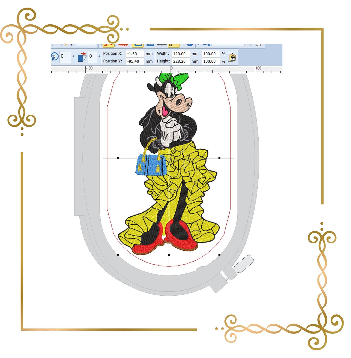 Charaktere und Cartoon Clarabelle, Modisch, Kuh, 2 Größen, Stickmuster zum direkten Download