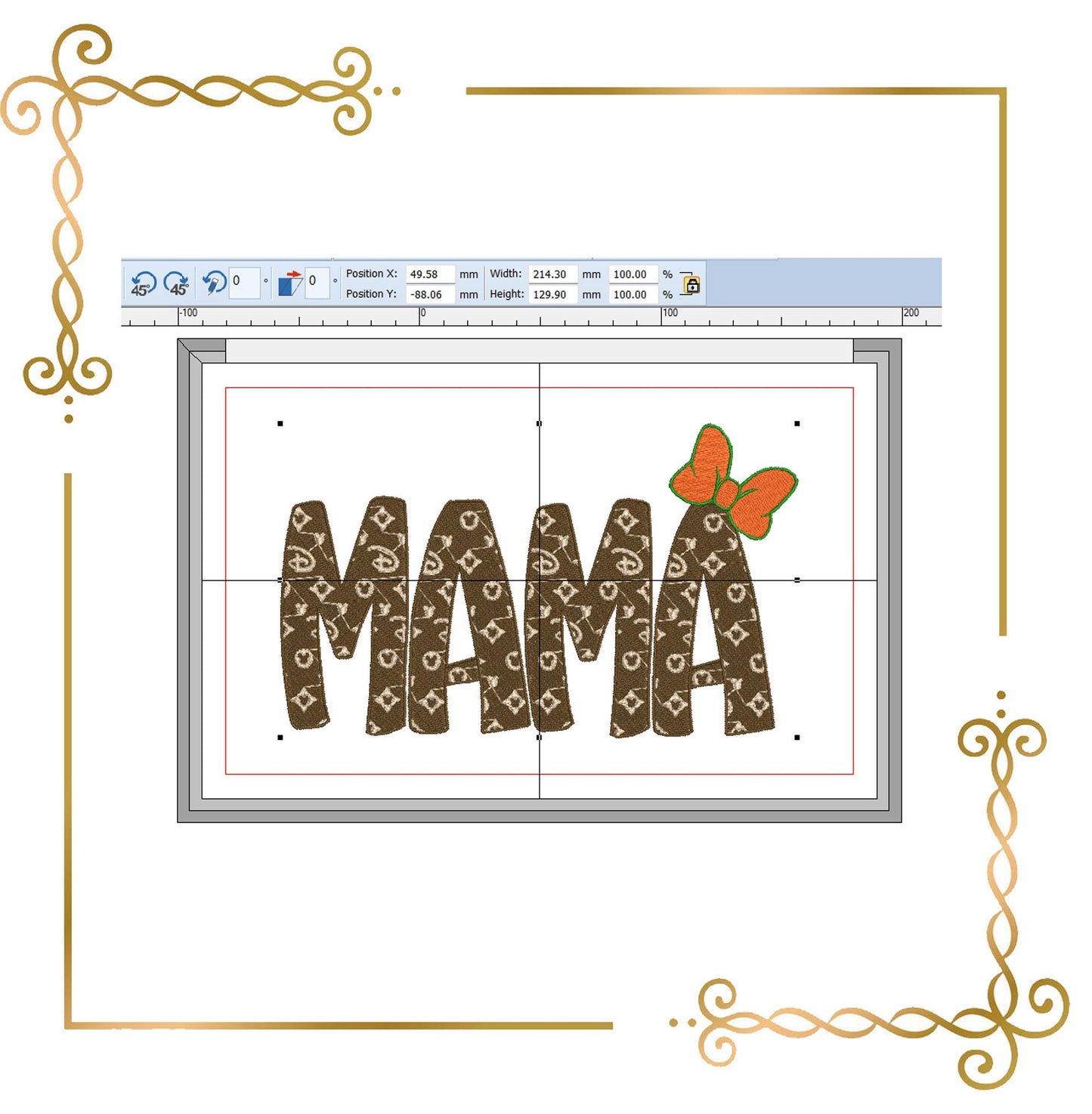 Muttertag, Schriftzug, MAMA, Feiertag, 2 Größen, 2 Varianten, Stickmuster zum direkten Download.