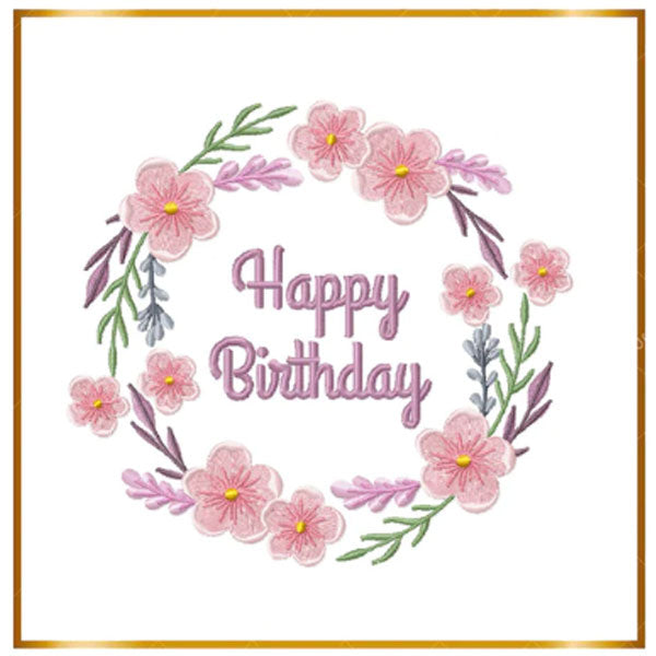 Birthday embroidery design