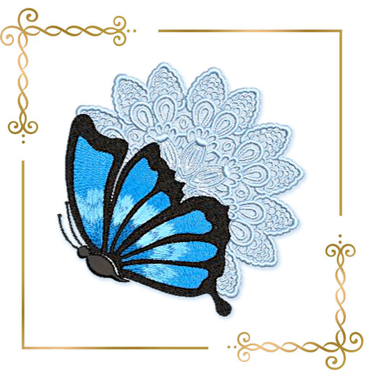 Lace and decorations Butterfly Lace Flower Machine Embroidery Design | Mix and Match Colors