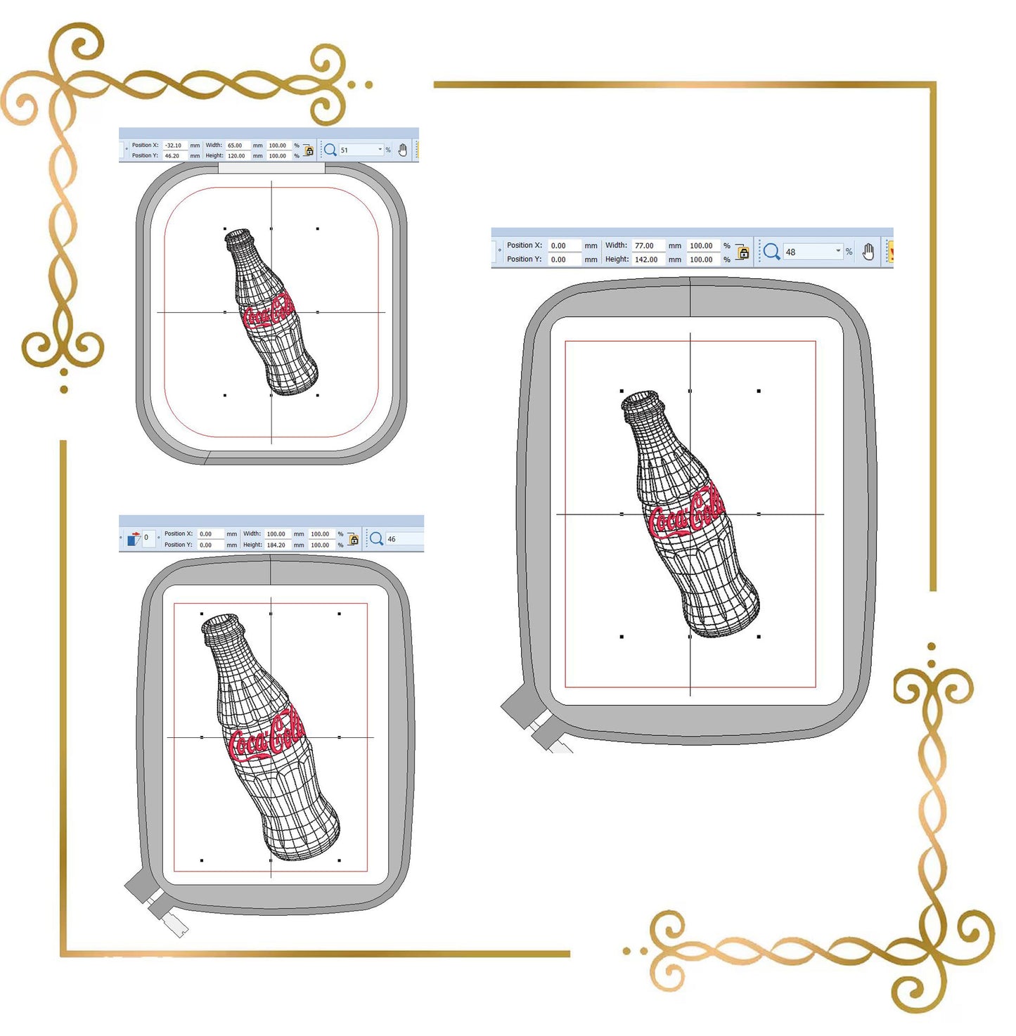 Coca-Cola Bottle Machine Embroidery Design | Vintage Soda Bottle Outline | Sketch Style Embroidery File (Digital Download)