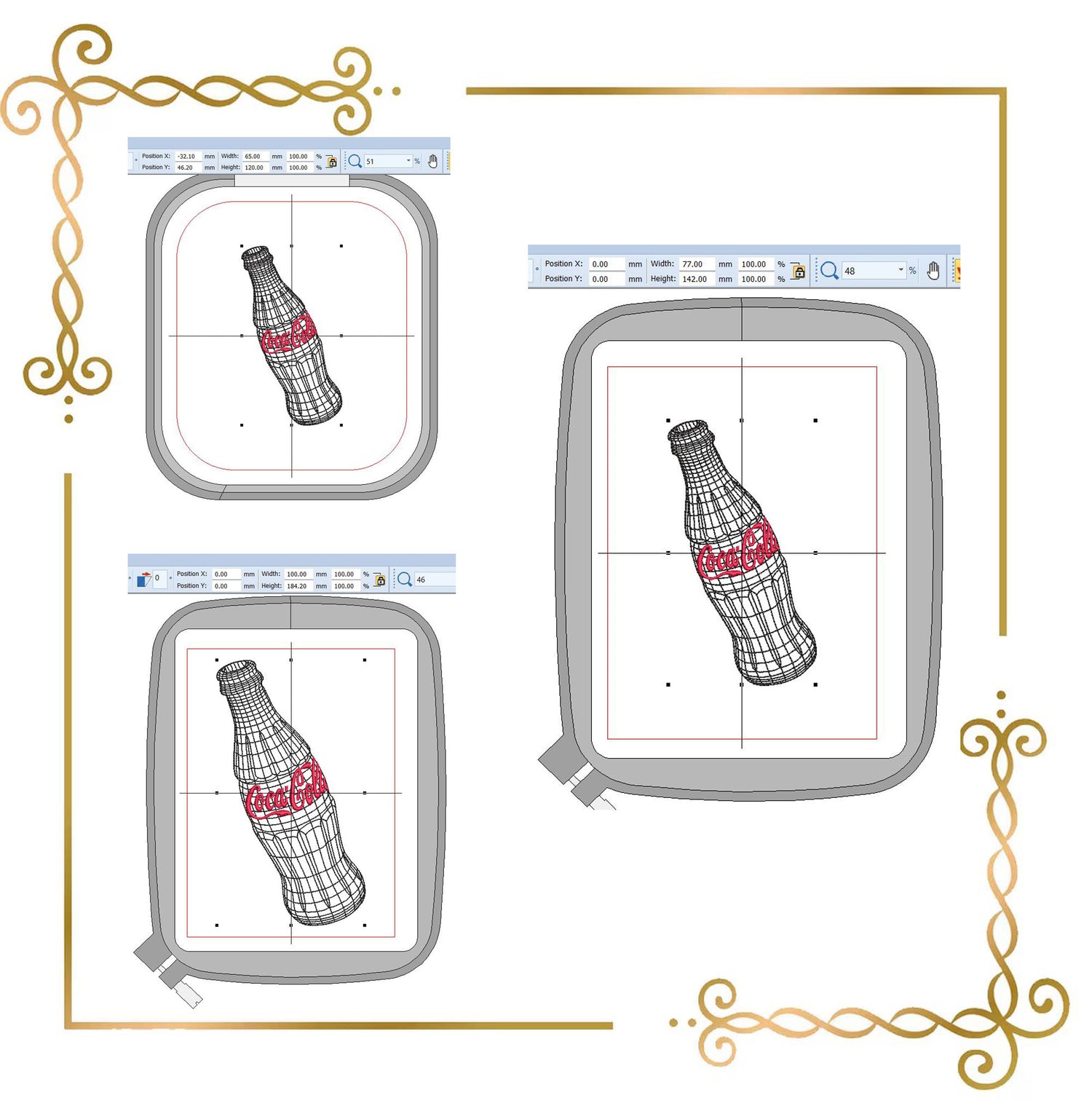 Coca-Cola Bottle Machine Embroidery Design | Vintage Soda Bottle Outline | Sketch Style Embroidery File (Digital Download)
