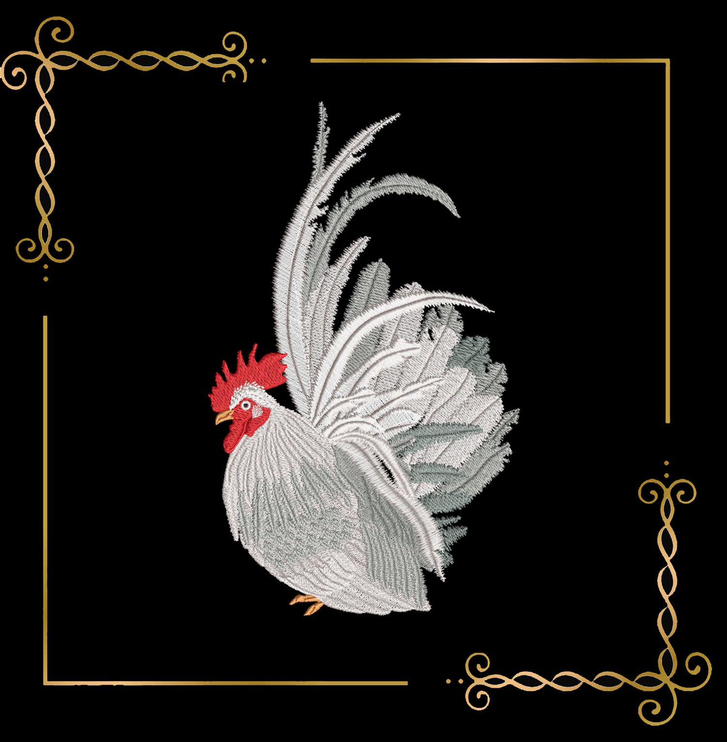 Easter Majestic Easter Rooster Embroidery Design Digital 2 Sizes