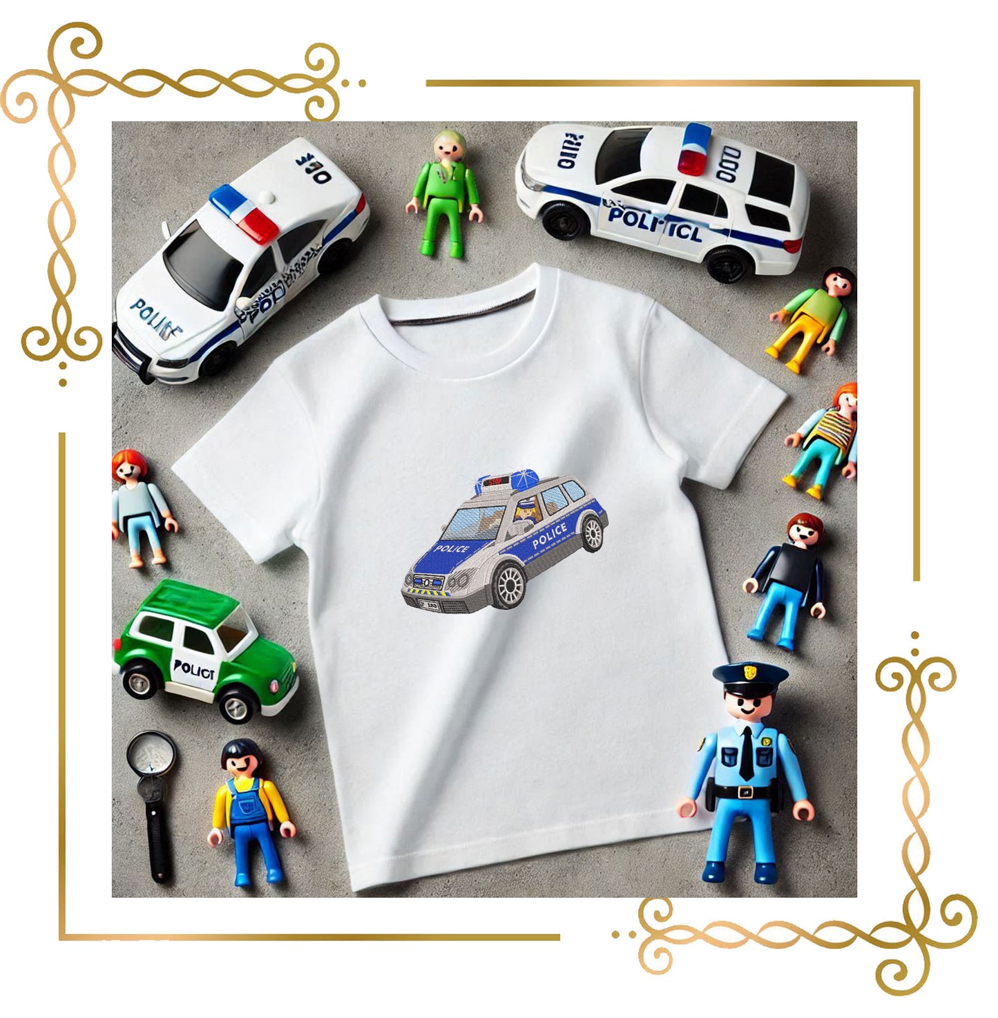 Cartoon Character Policemobil Playmobil Inspired Embroidery Design to the direct download