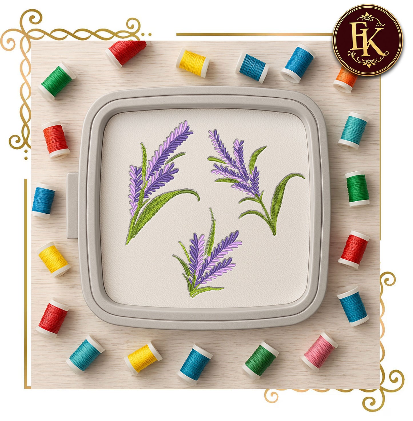 Flowers Embroidery Design Lavender Branch Set, Botanical Floral, Provence Herb Garden Motifs
