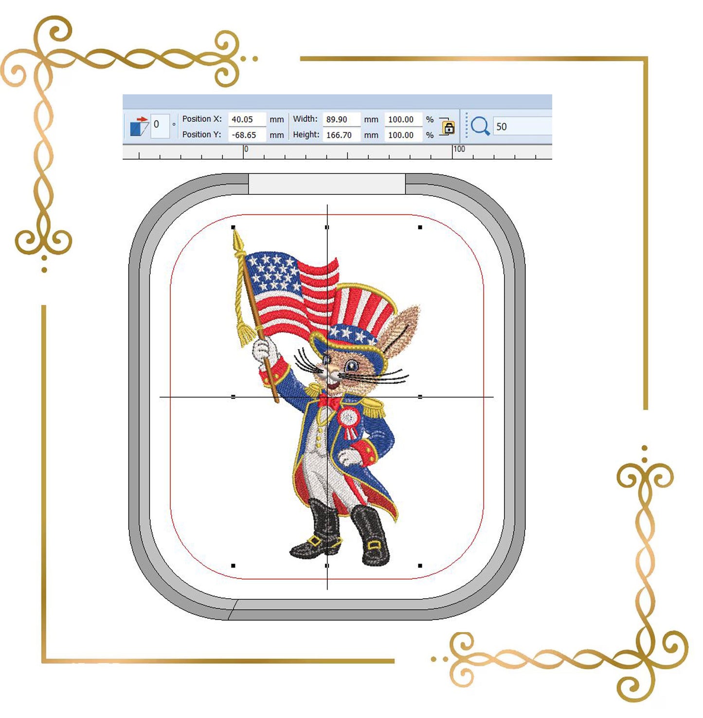 Anthropomorphic  animals Patriotic Uncle Sam Bunny Embroidery Design, 4th of July,  (Digital Download)