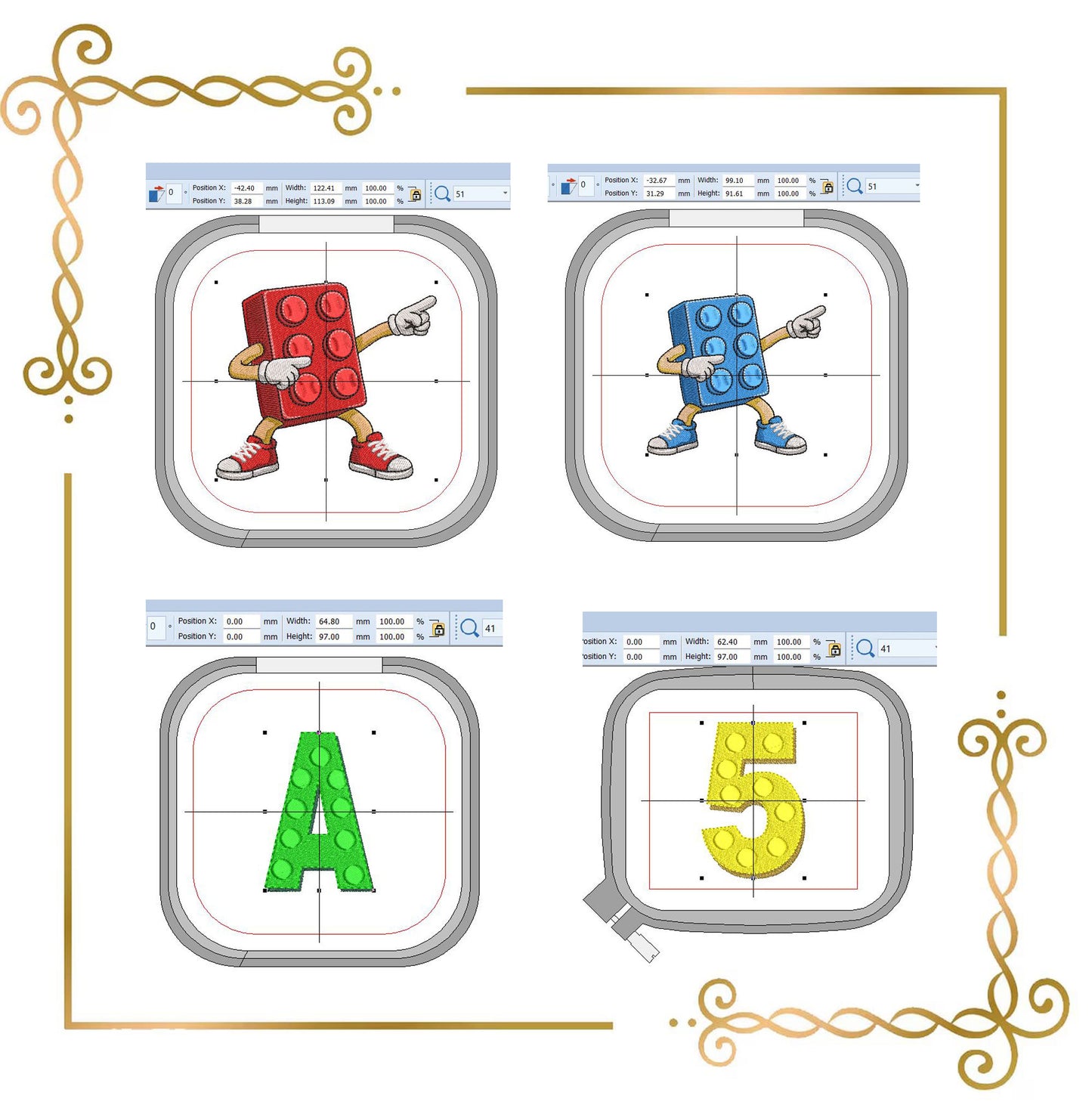 Embroidery design Construction,  Block Alphabet Embroidery Design Set, A-Z Letters, Numbers 0-9, Master Builder architect Characters