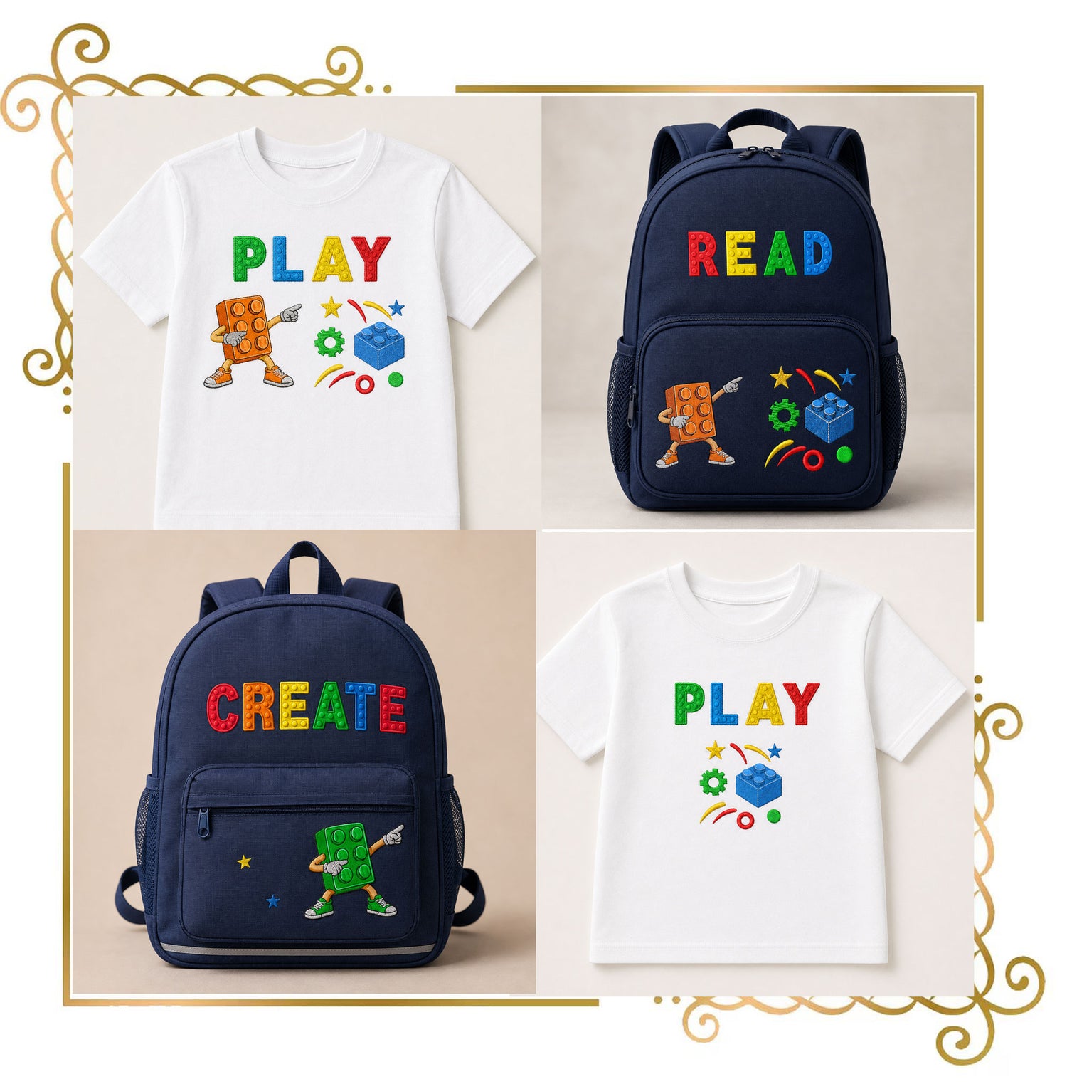 Building Block Alphabet,  Set, A-Z Letters, Numbers, Characters and SET - Machine Embroidery design  (Digital Download)