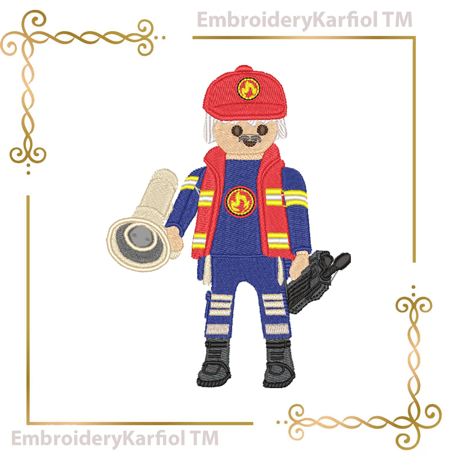 Police and Firefighter Play mobil Embroidery Set 3 St. – Kids Uniform Embroidery Designs